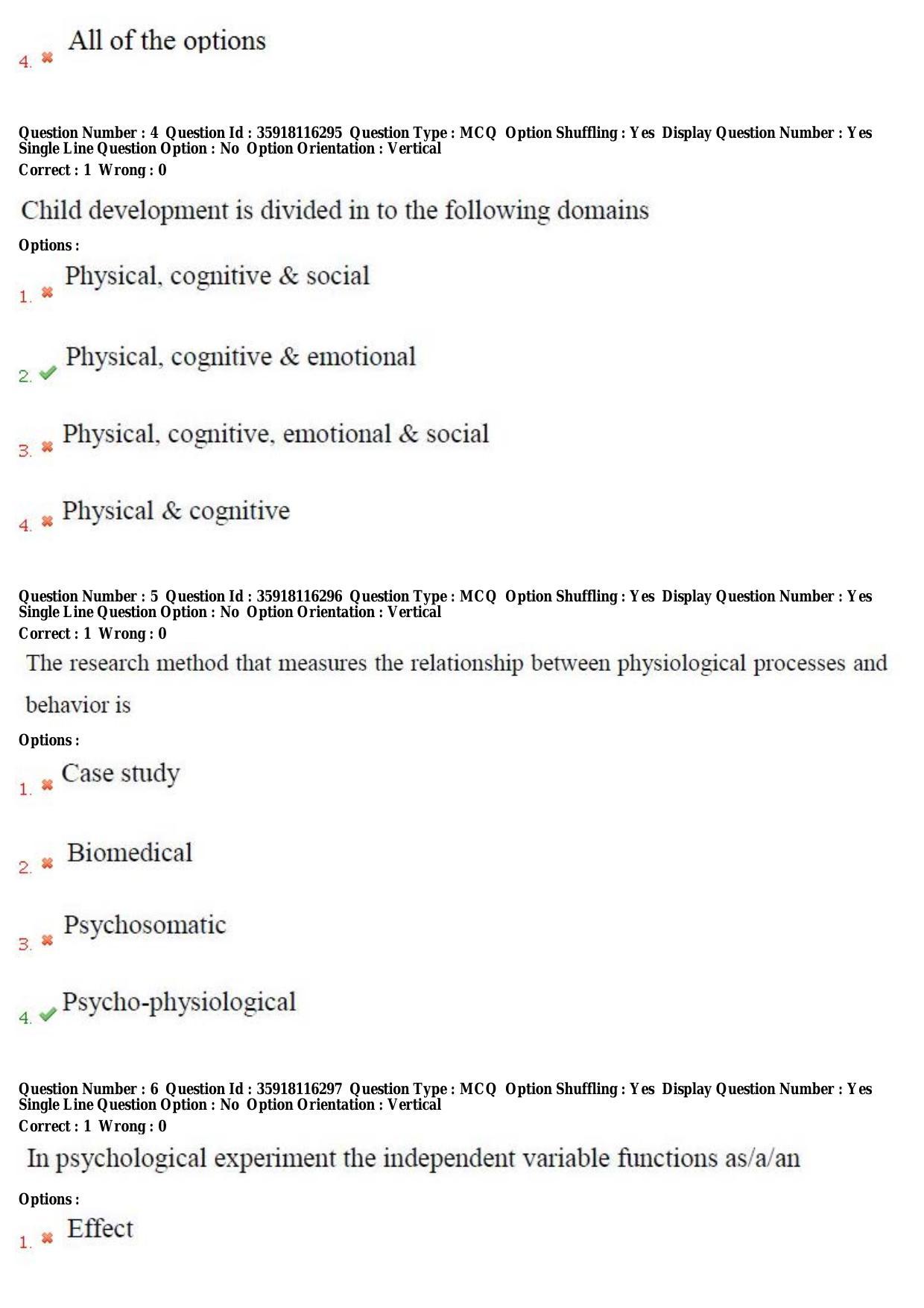 TS CPGET 2018 PGD in Child Psychology (Shift 2) Question Paper with Answer Key - Page 3