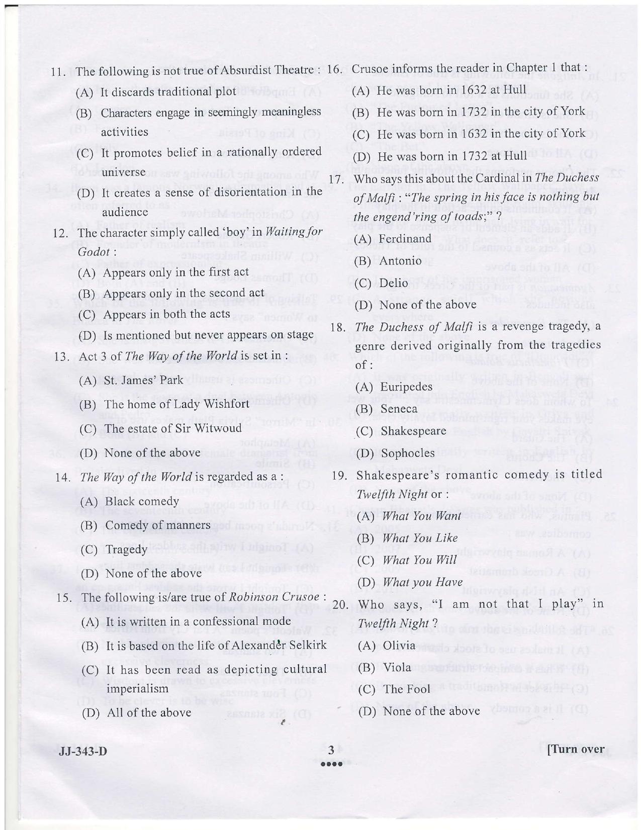 KUET 2023 M.A. English Honors Question Paper - Page 15