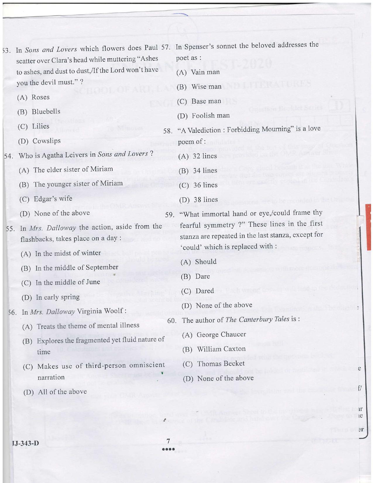 KUET 2023 M.A. English Honors Question Paper - Page 19