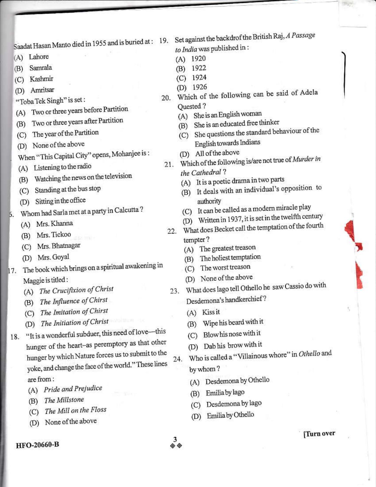 KUET 2023 M.A. English Honors Question Paper - Page 21