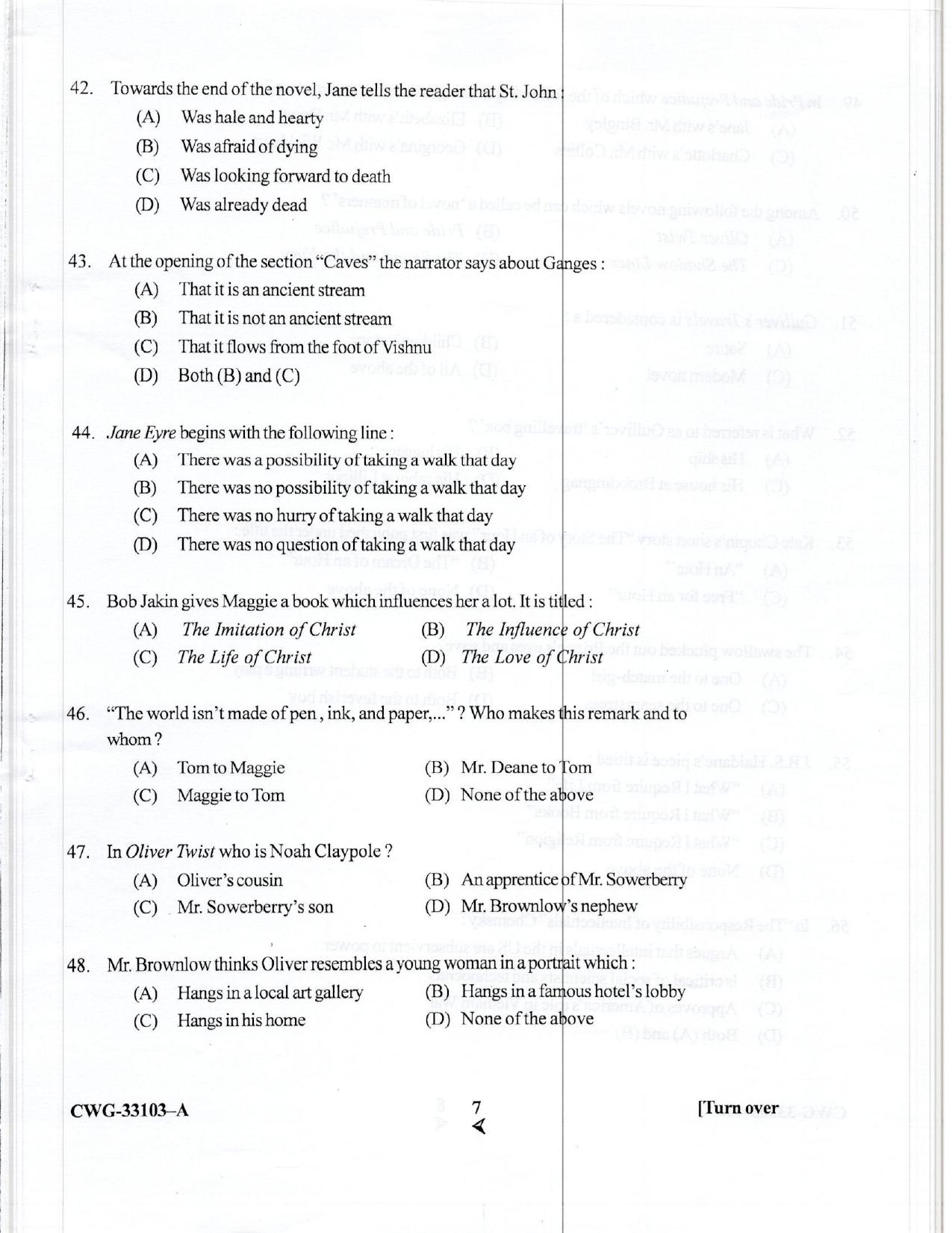 KUET 2023 M.A. English Honors Question Paper - Page 43