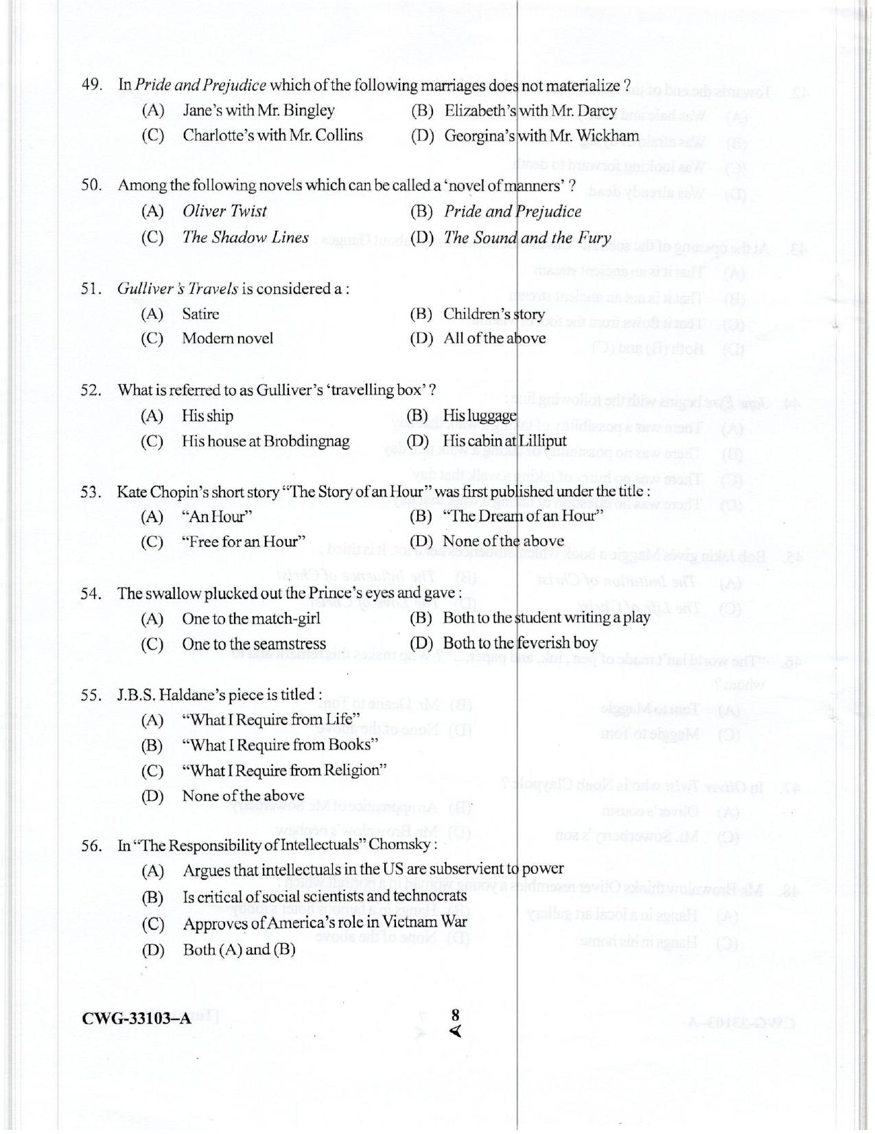 KUET 2023 M.A. English Honors Question Paper - Page 44