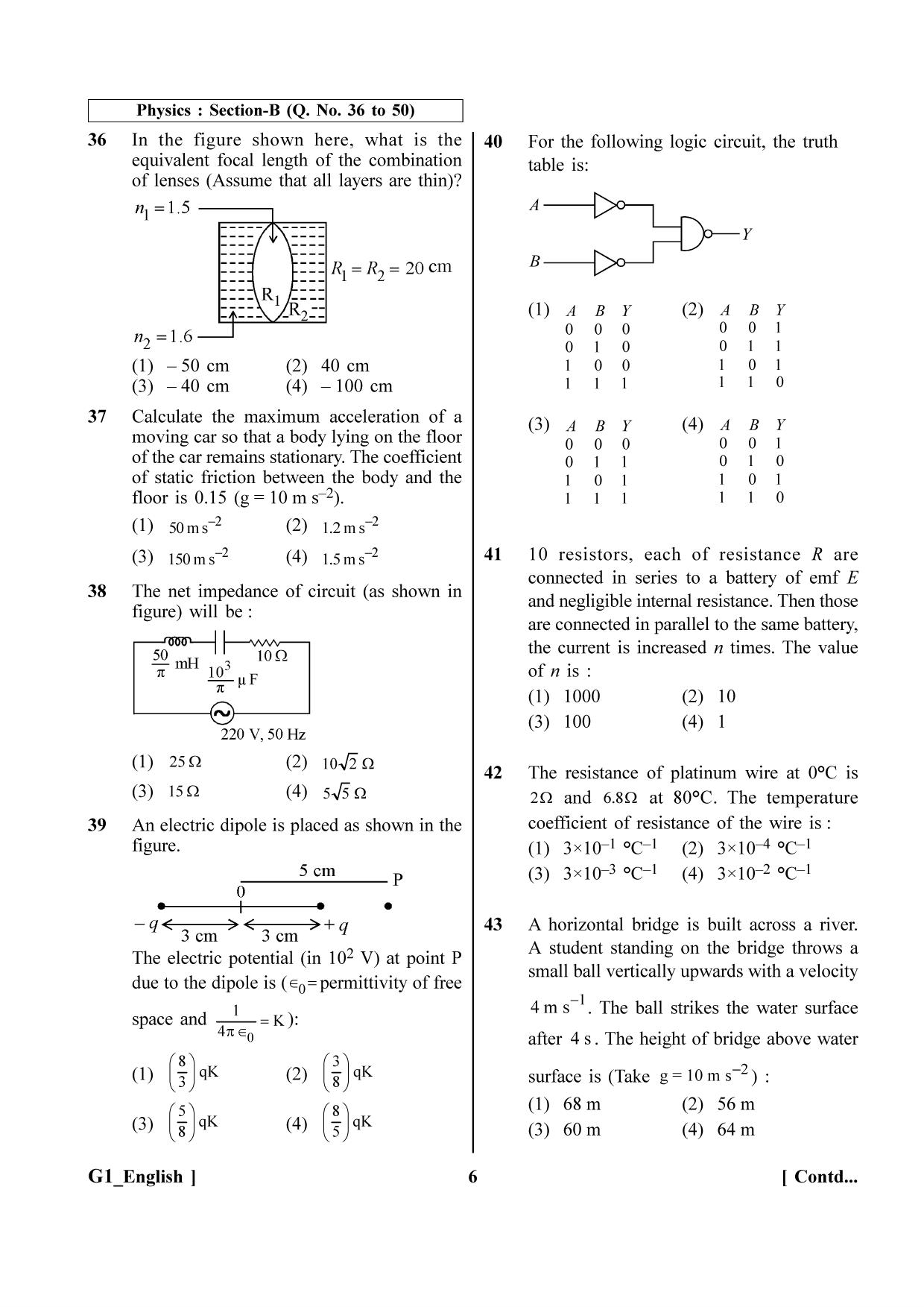 NEET 2023 G1 Question Paper - Page 6