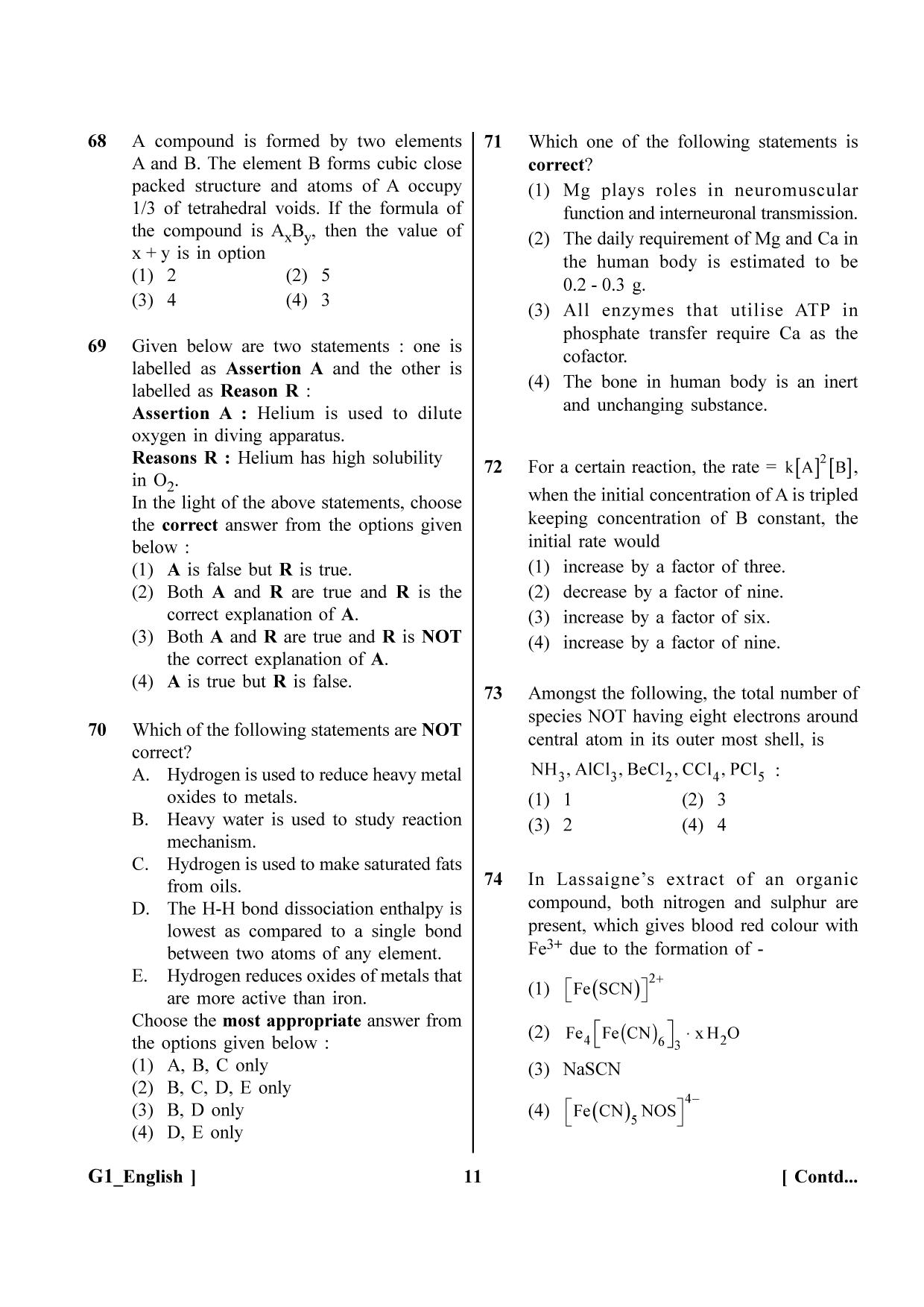 NEET 2023 G1 Question Paper - Page 11