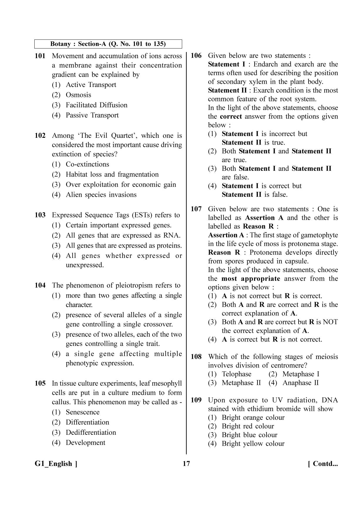 NEET 2023 G1 Question Paper - Page 17