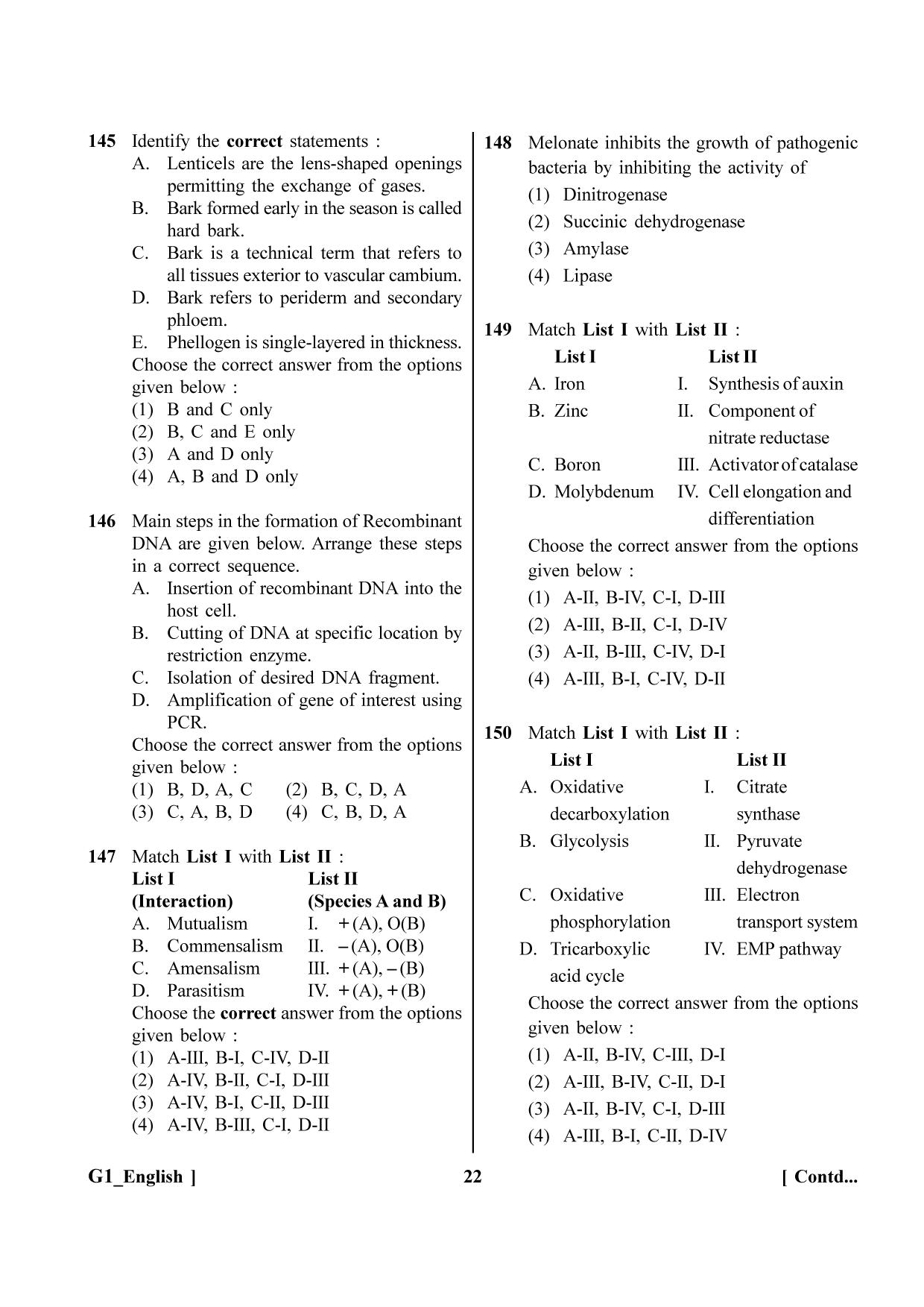 NEET 2023 G1 Question Paper - Page 22