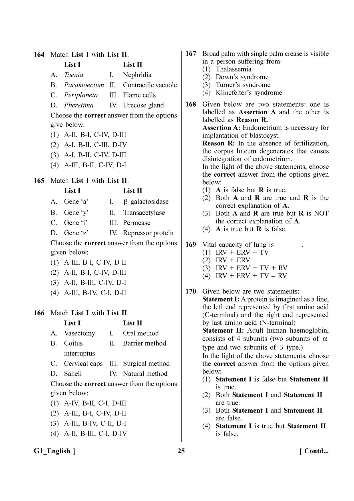 NEET 2023 G1 Question Paper - Page 25