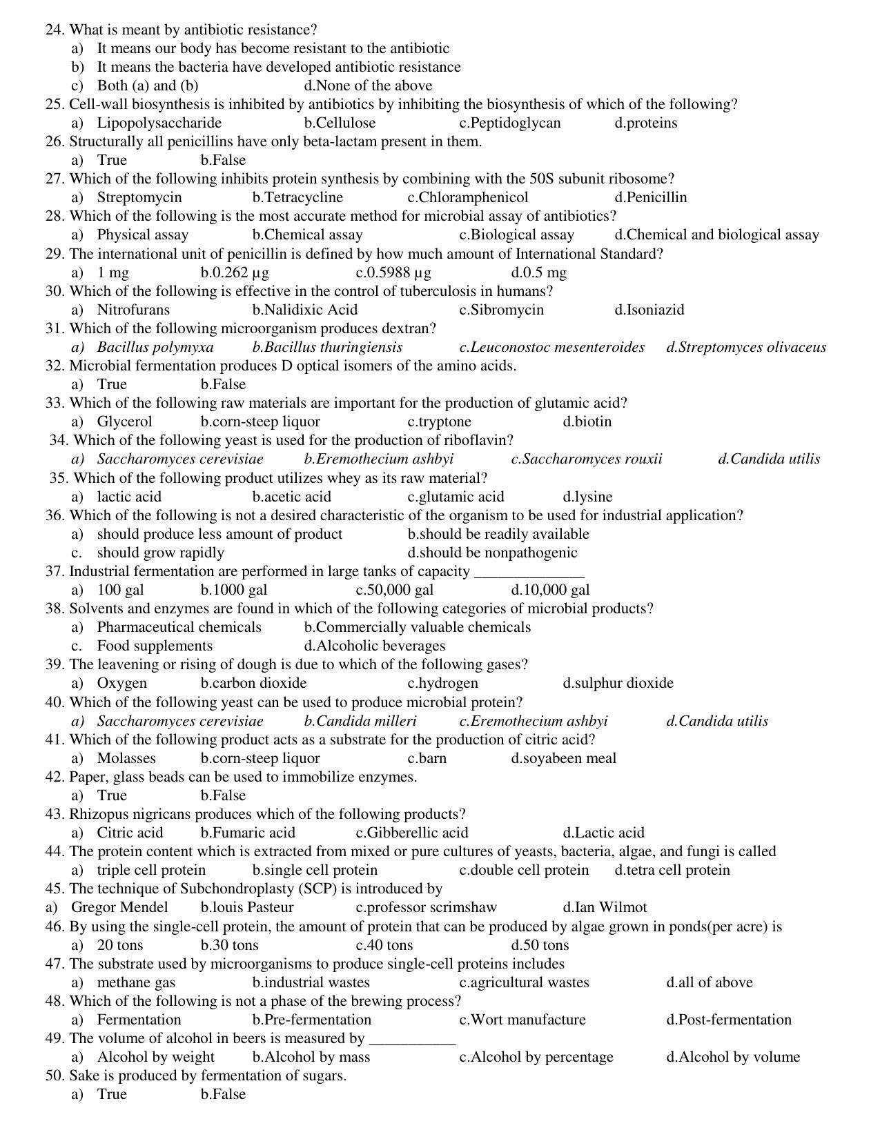 Hemchand North Gujarat University Sample Paper July-Sept 2021: M. Sc. Sem-3 MB-302 Pharmaceutical Microbiology and Fermentation technology Paper Code - 5202 (Old Course) - Page 2