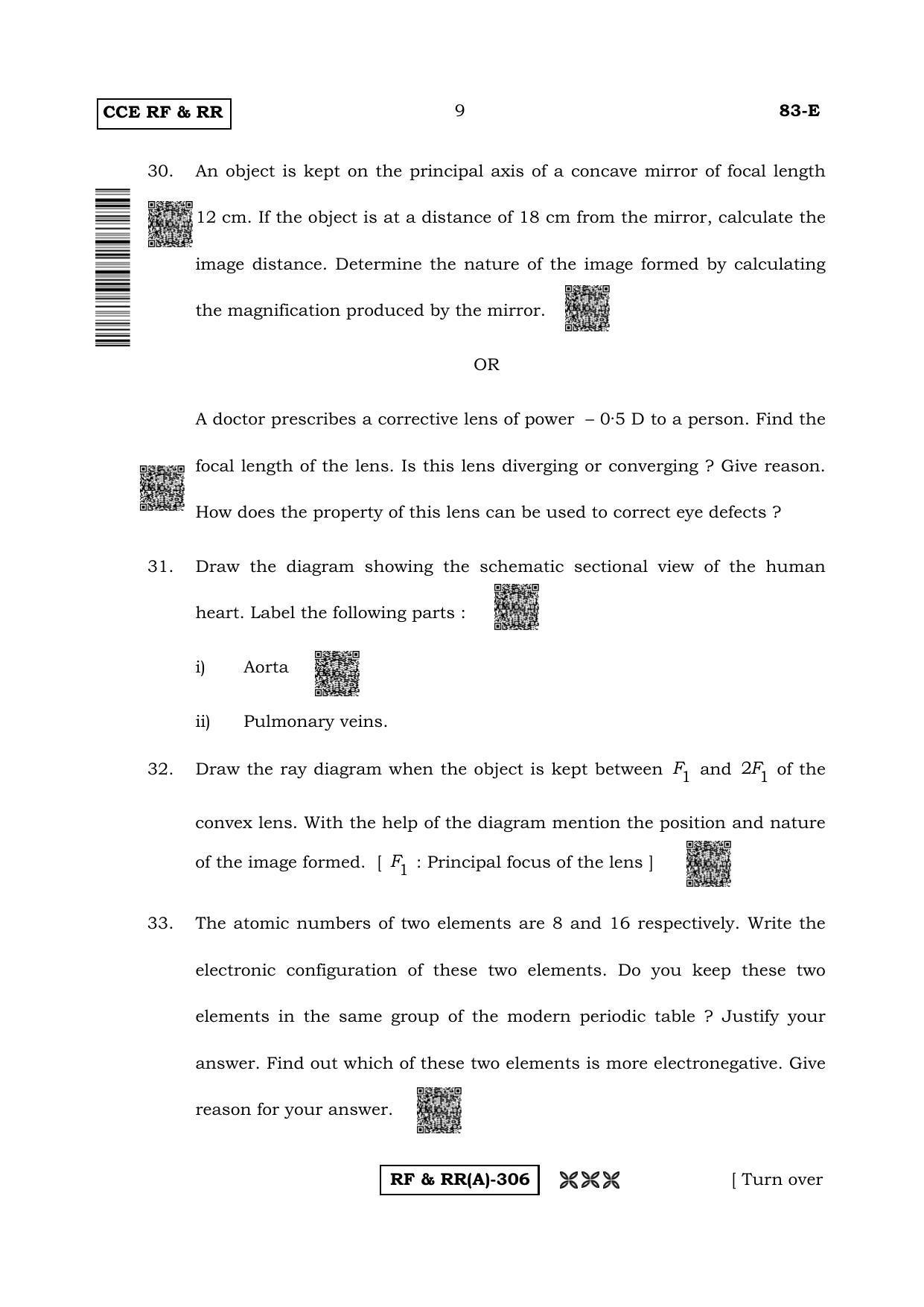 Karnataka SSLC Science (ENGLISH Medium) - 83E-A Version (Supplementary) June 2020 Question Paper - Page 9