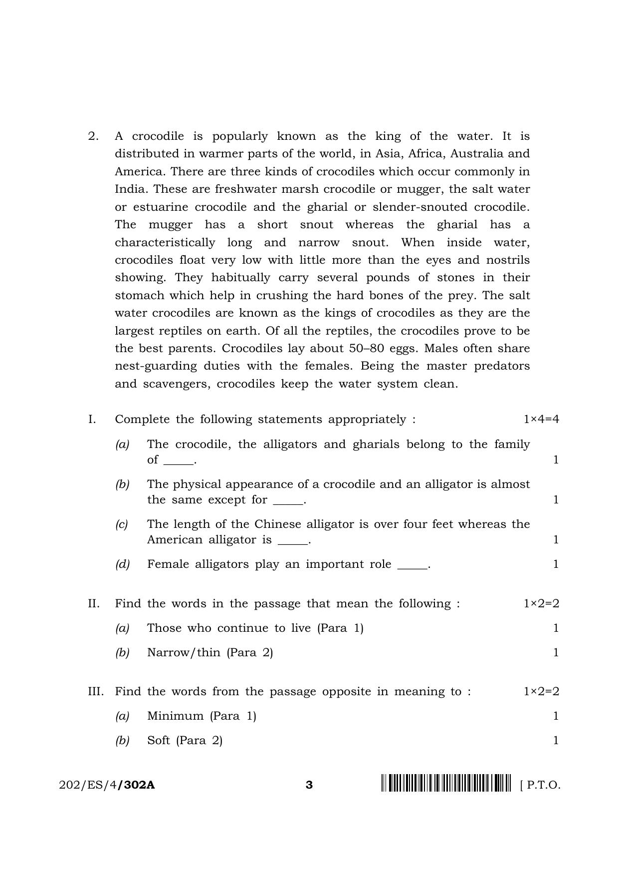 NIOS 2023 Class 10 English (ES) Question Paper - Page 3