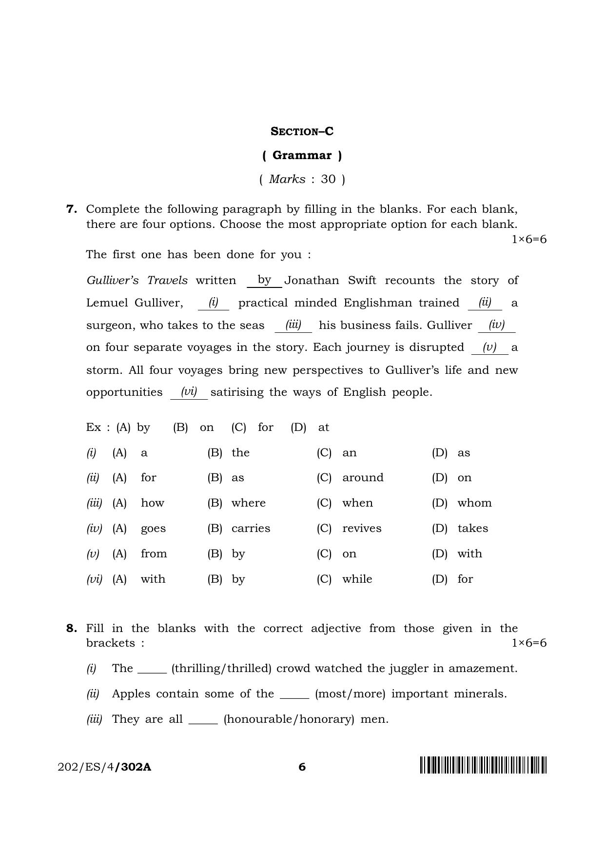 NIOS 2023 Class 10 English (ES) Question Paper - Page 6