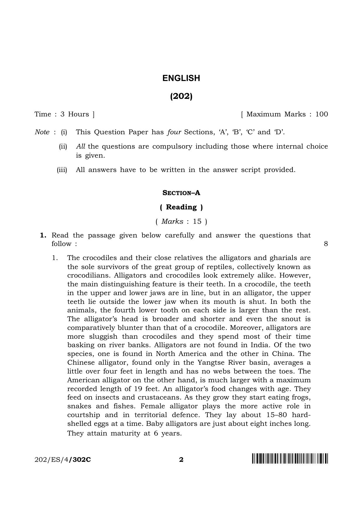 NIOS 2023 Class 10 English (ES) Question Paper - Page 26