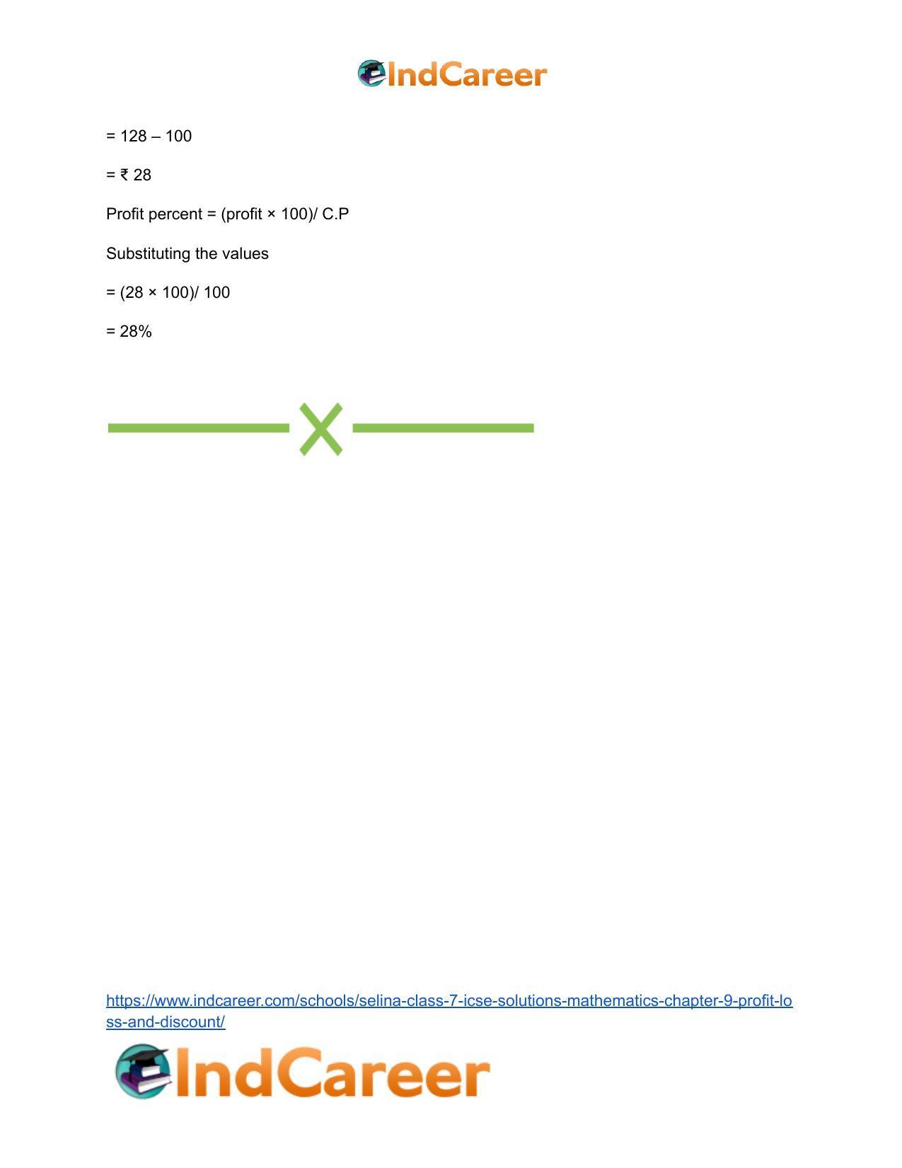 Selina Class 7 ICSE Solutions Mathematics : Chapter 9- Profit, Loss and Discount - Page 60