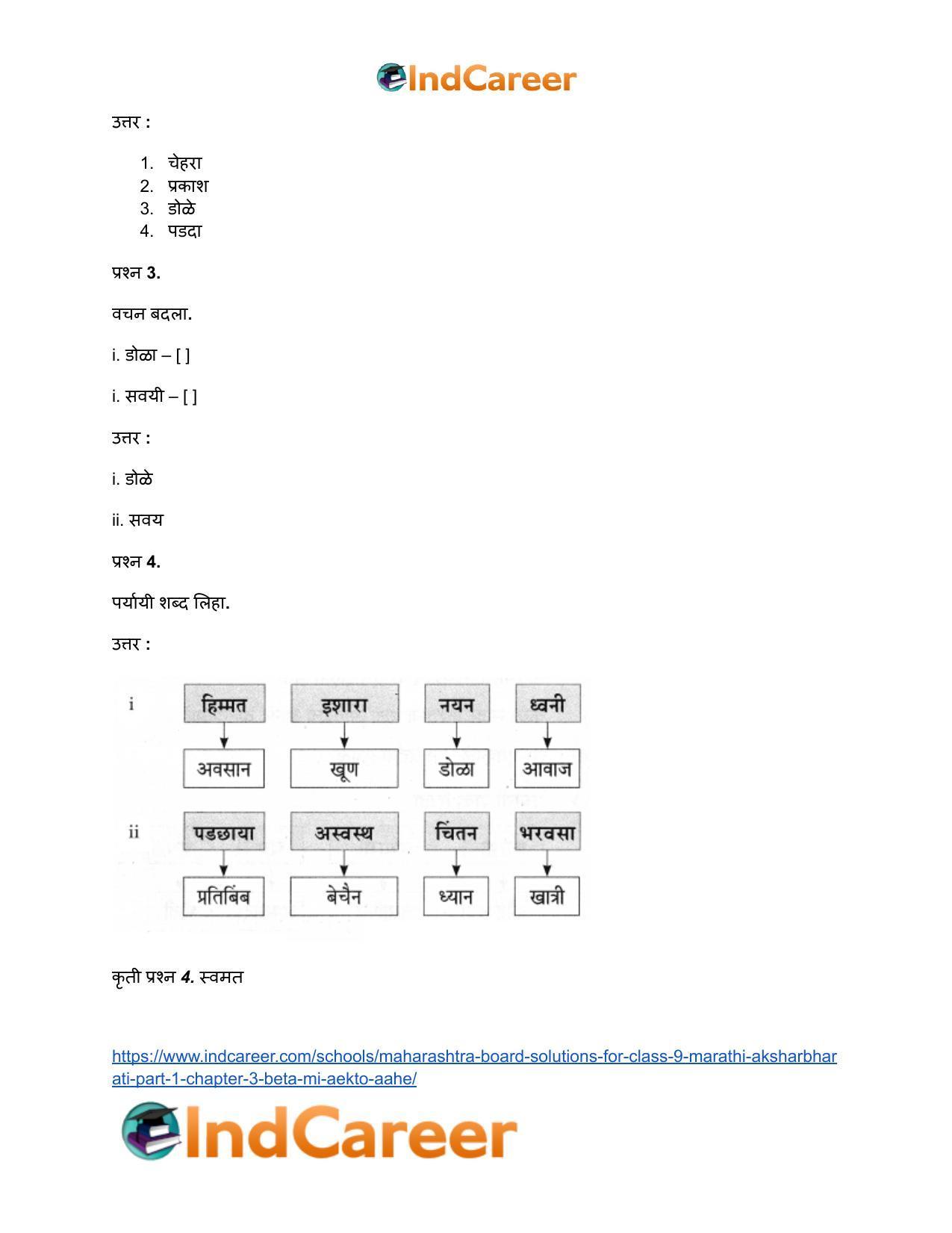 Maharashtra Board Solutions for Class 9- Marathi Aksharbharati (Part- 1): Chapter 3- ‘बेटा, मी ऐकतो आहे!’ - Page 21