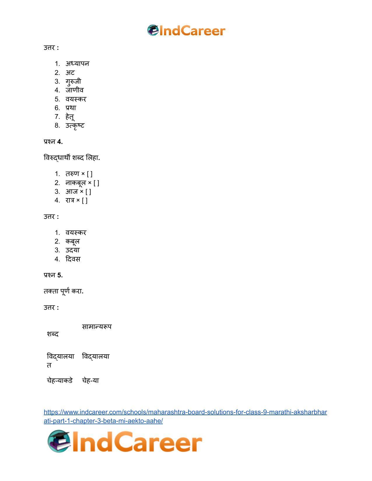 Maharashtra Board Solutions for Class 9- Marathi Aksharbharati (Part- 1): Chapter 3- ‘बेटा, मी ऐकतो आहे!’ - Page 36
