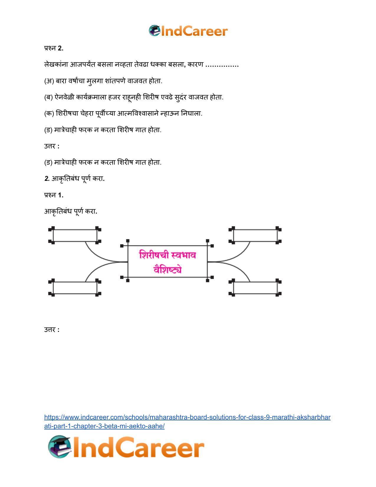 Maharashtra Board Solutions for Class 9- Marathi Aksharbharati (Part- 1): Chapter 3- ‘बेटा, मी ऐकतो आहे!’ - Page 81