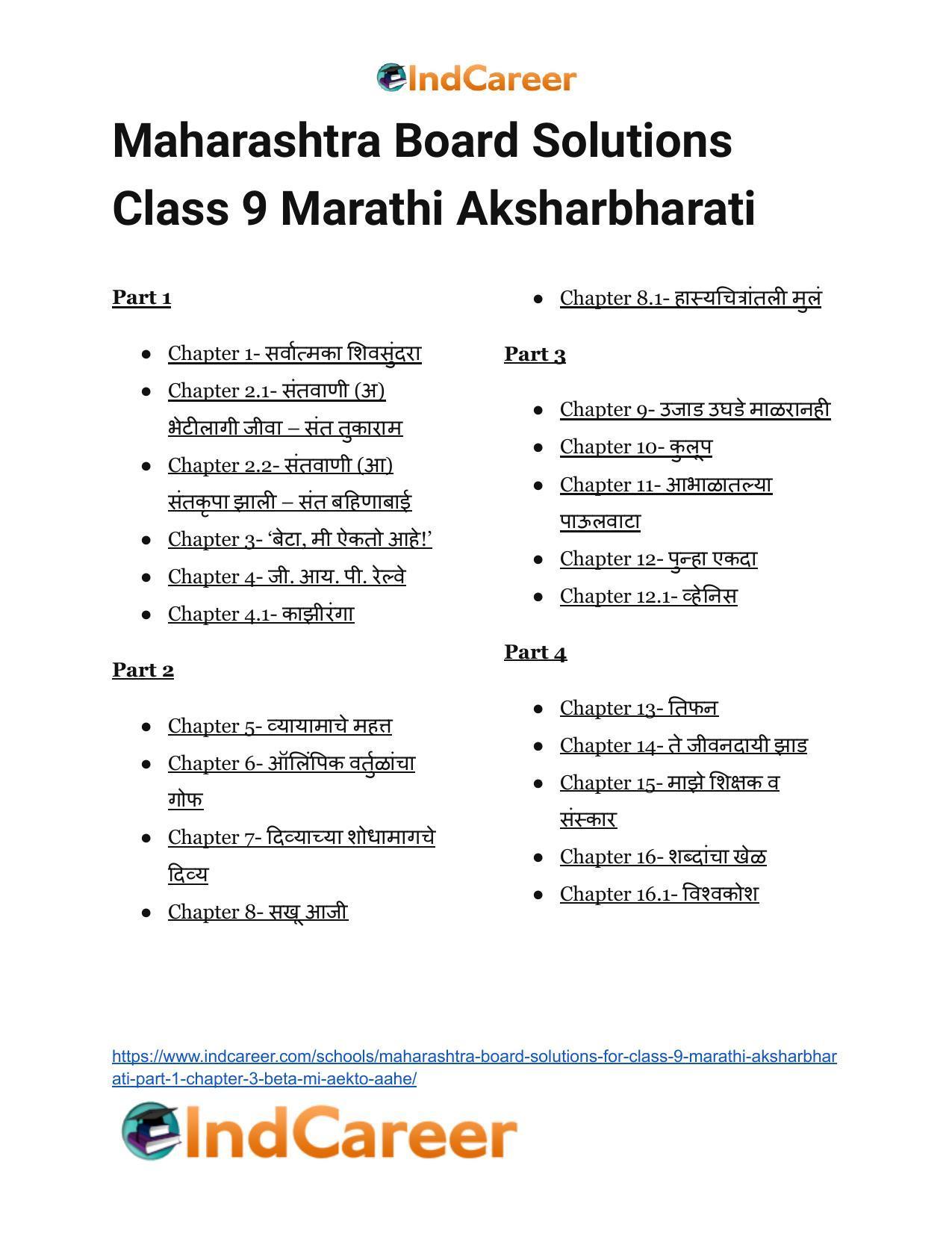 Maharashtra Board Solutions for Class 9- Marathi Aksharbharati (Part- 1): Chapter 3- ‘बेटा, मी ऐकतो आहे!’ - Page 159