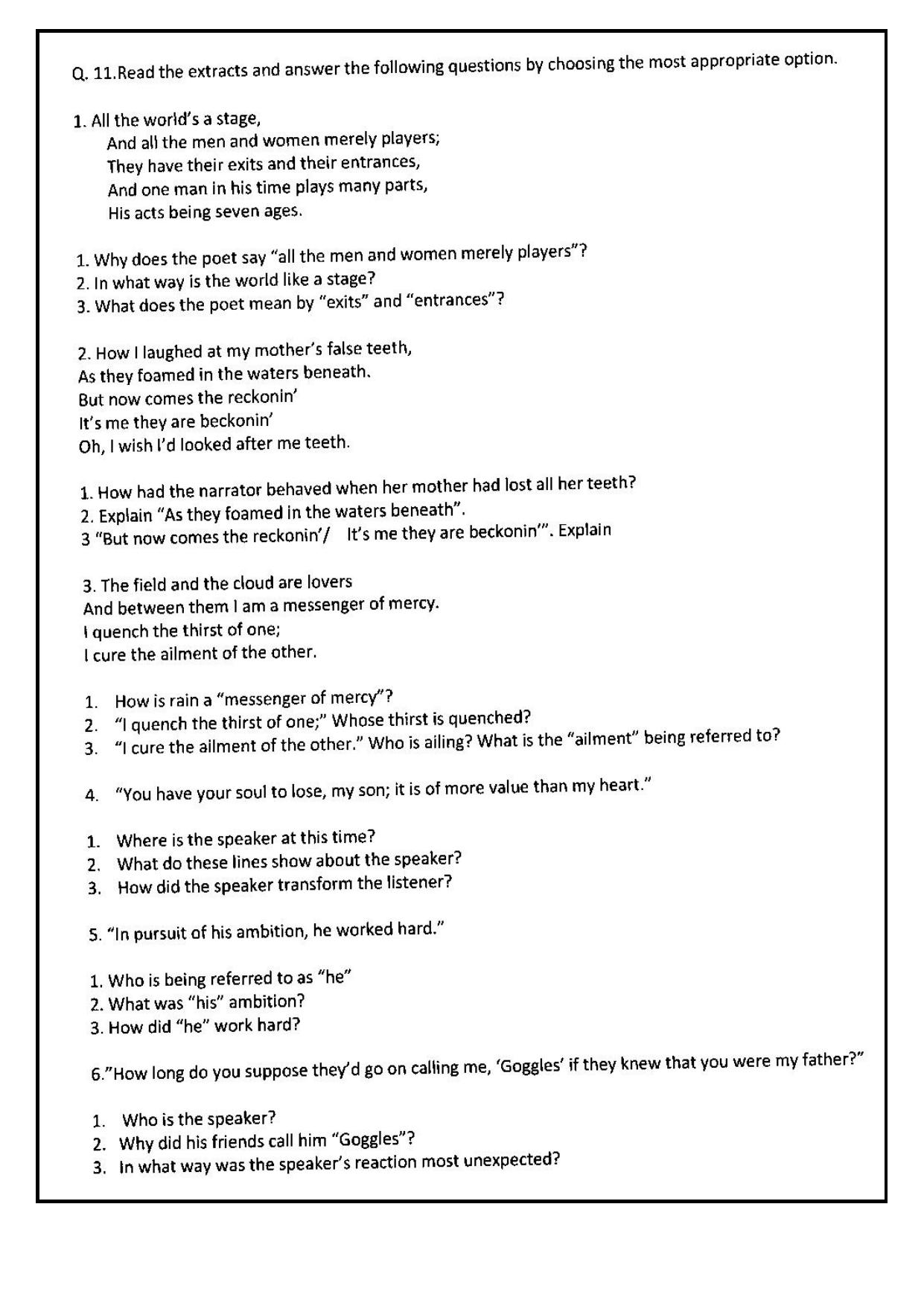 CBSE Worksheets for Class 9 English Assignment 2 - Page 2