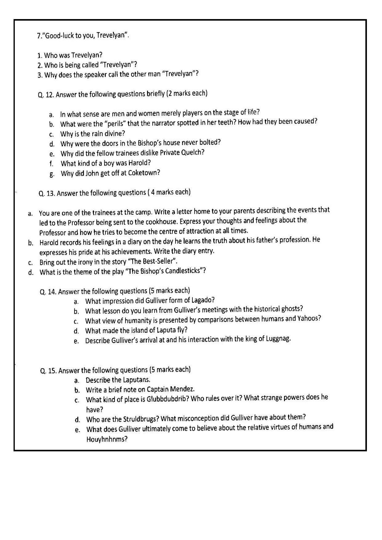 CBSE Worksheets for Class 9 English Assignment 2 - Page 3