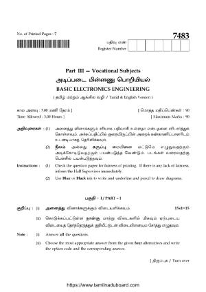 TN Class 12 2024 Basic Electronics Engineering Question Papers