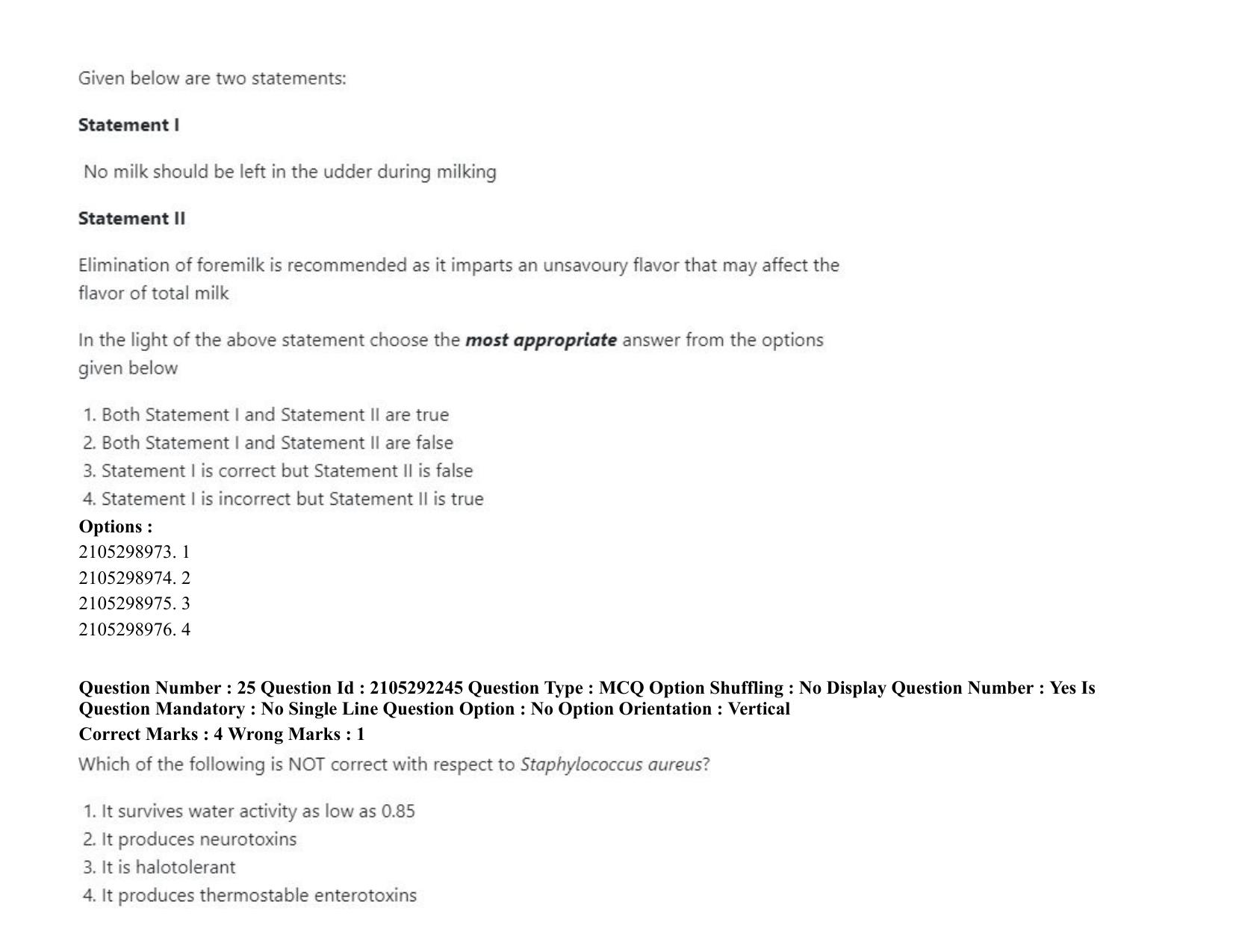 ICAR AIEEA PG 2020 DAIRY SCIENCE Question Paper - Page 16