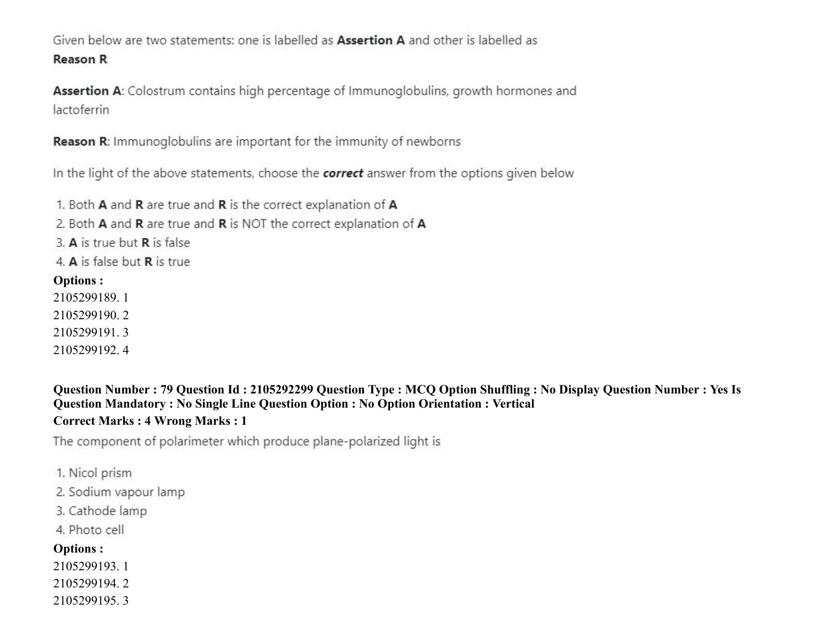 ICAR AIEEA PG 2020 DAIRY SCIENCE Question Paper - Page 46