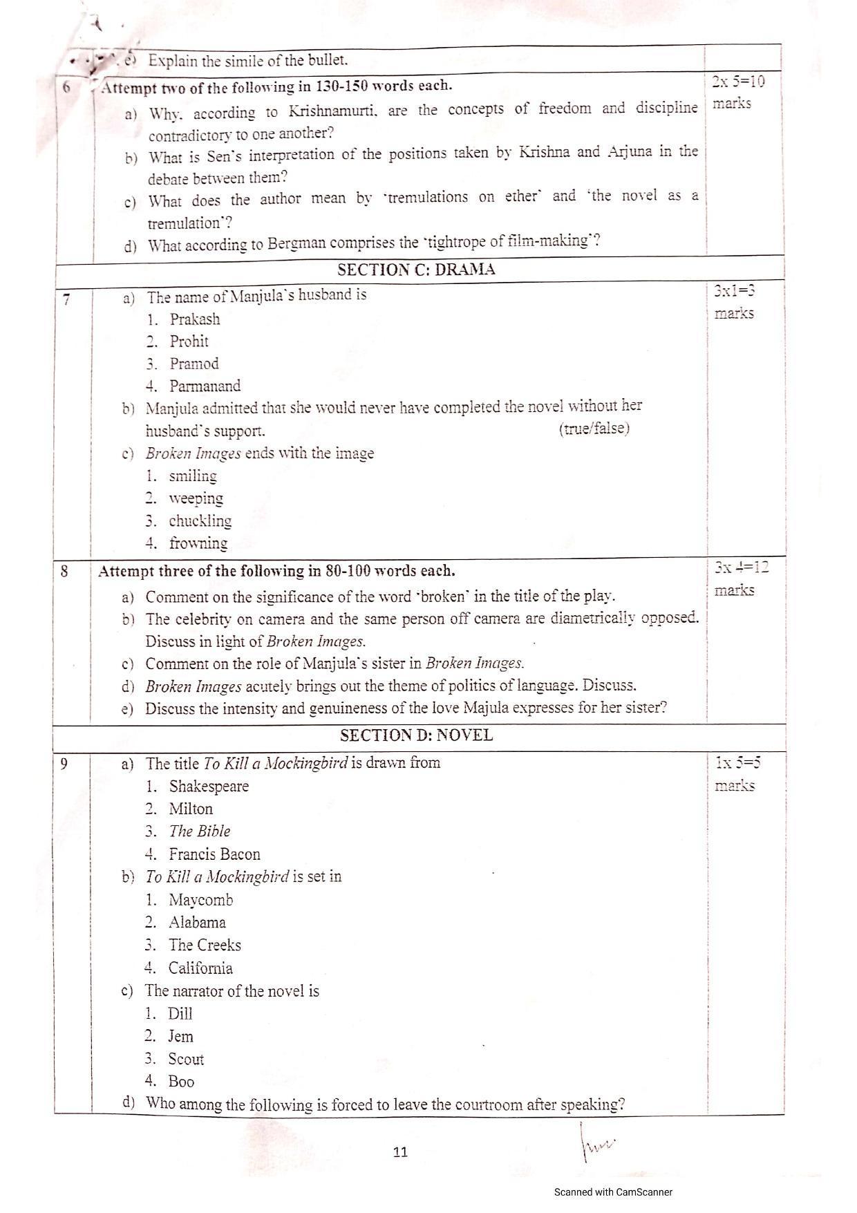  JKBOSE Class 12 English Literature Model Question Paper 2023 - Page 4