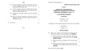 Meghalaya Board (MBOSE) Class 11 Computer Technique Paper I (practical) 2022 Question Paper