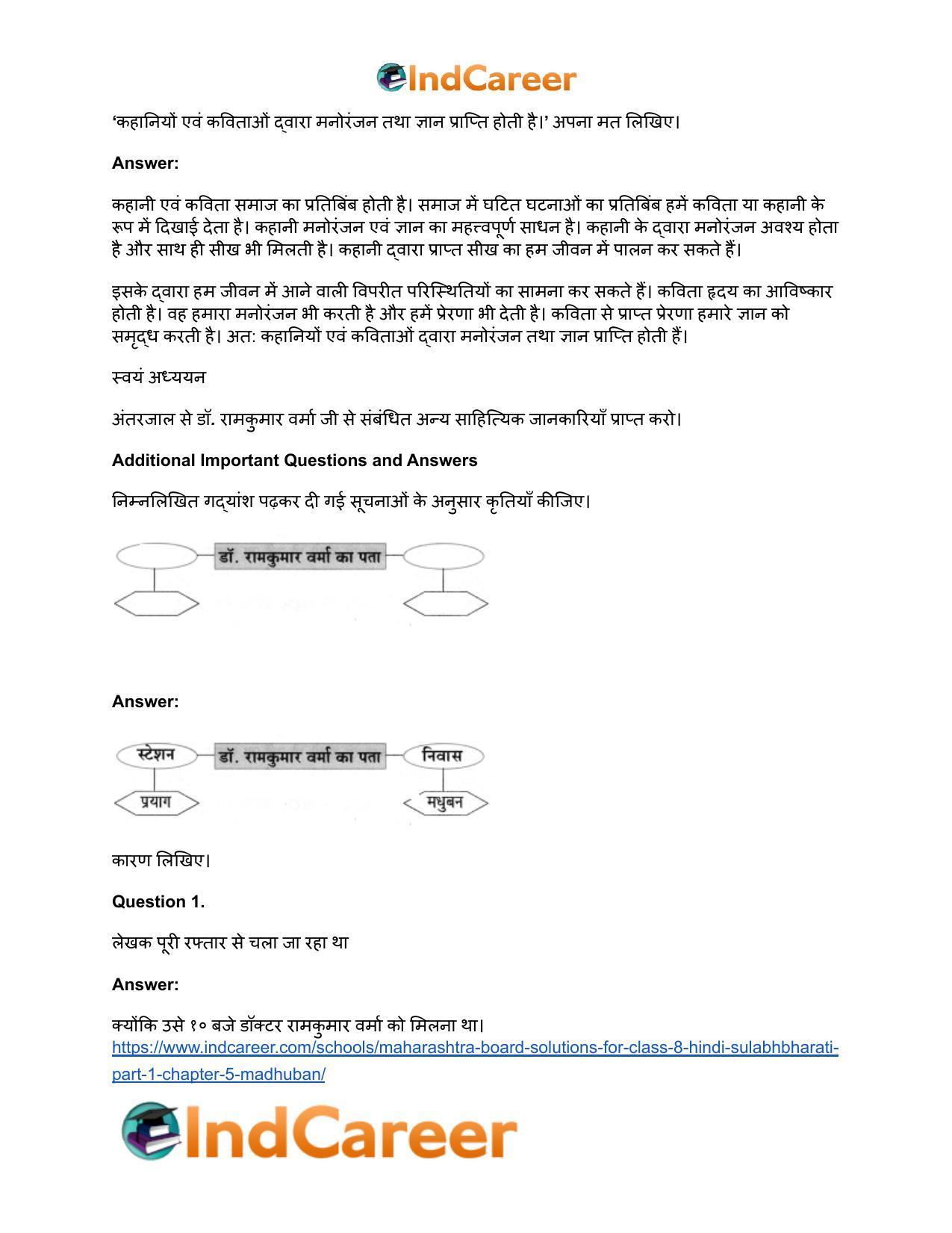 Maharashtra Board Solutions for Class 8- Hindi Sulabhbharati (Part 1): Chapter 5- मधुबन - Page 7