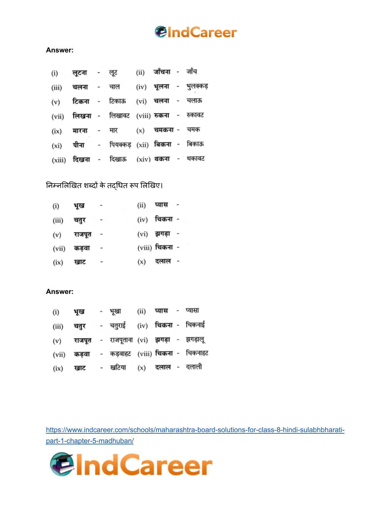 Maharashtra Board Solutions for Class 8- Hindi Sulabhbharati (Part 1): Chapter 5- मधुबन - Page 21