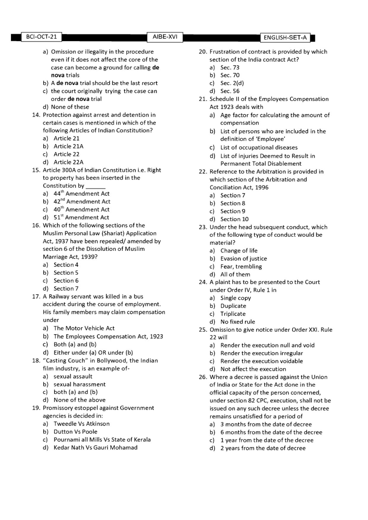 AIBE 16 Question Paper - Page 2