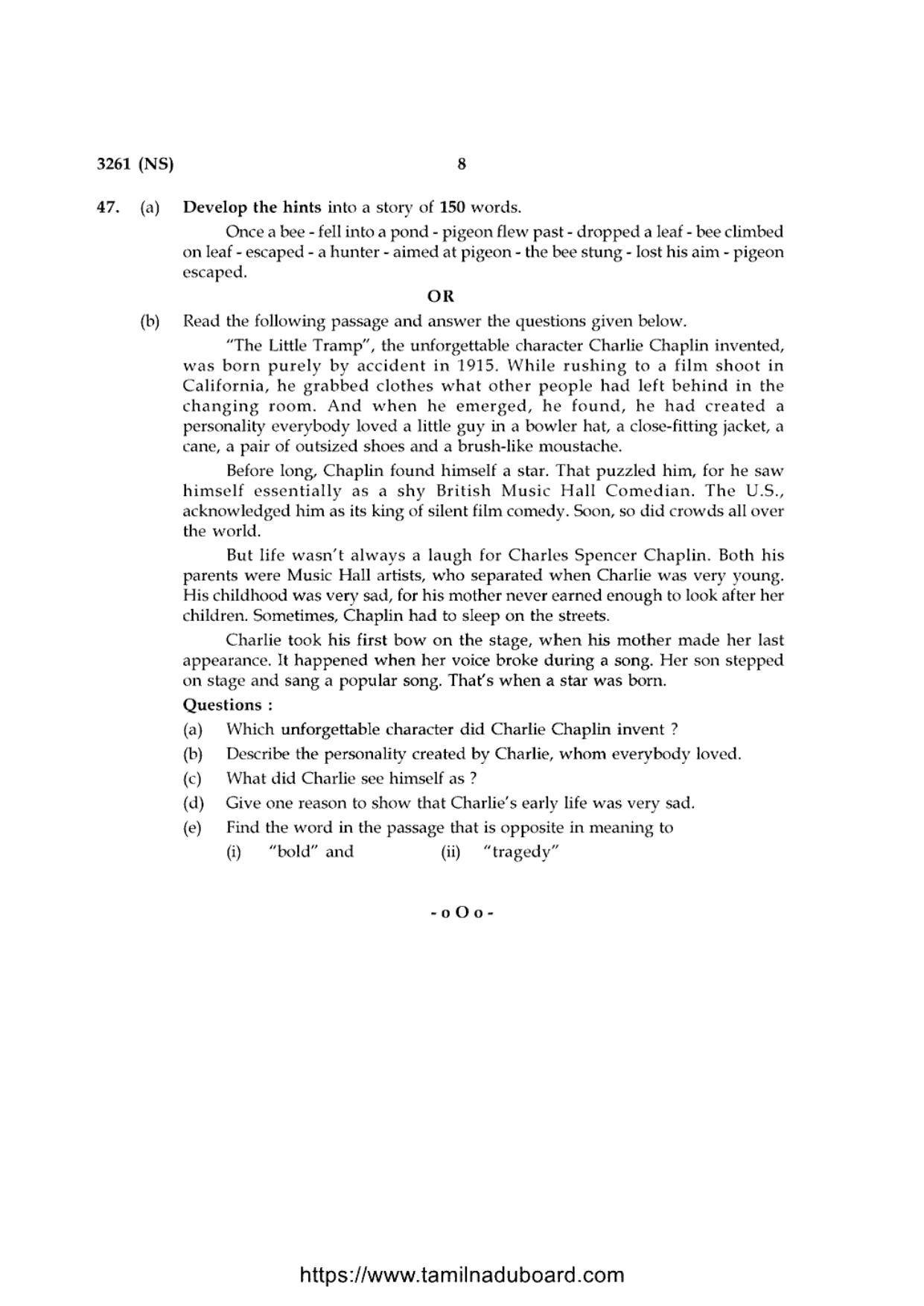 TN Class 12 English Language 3261 NS Question Papers 2020 - Page 8