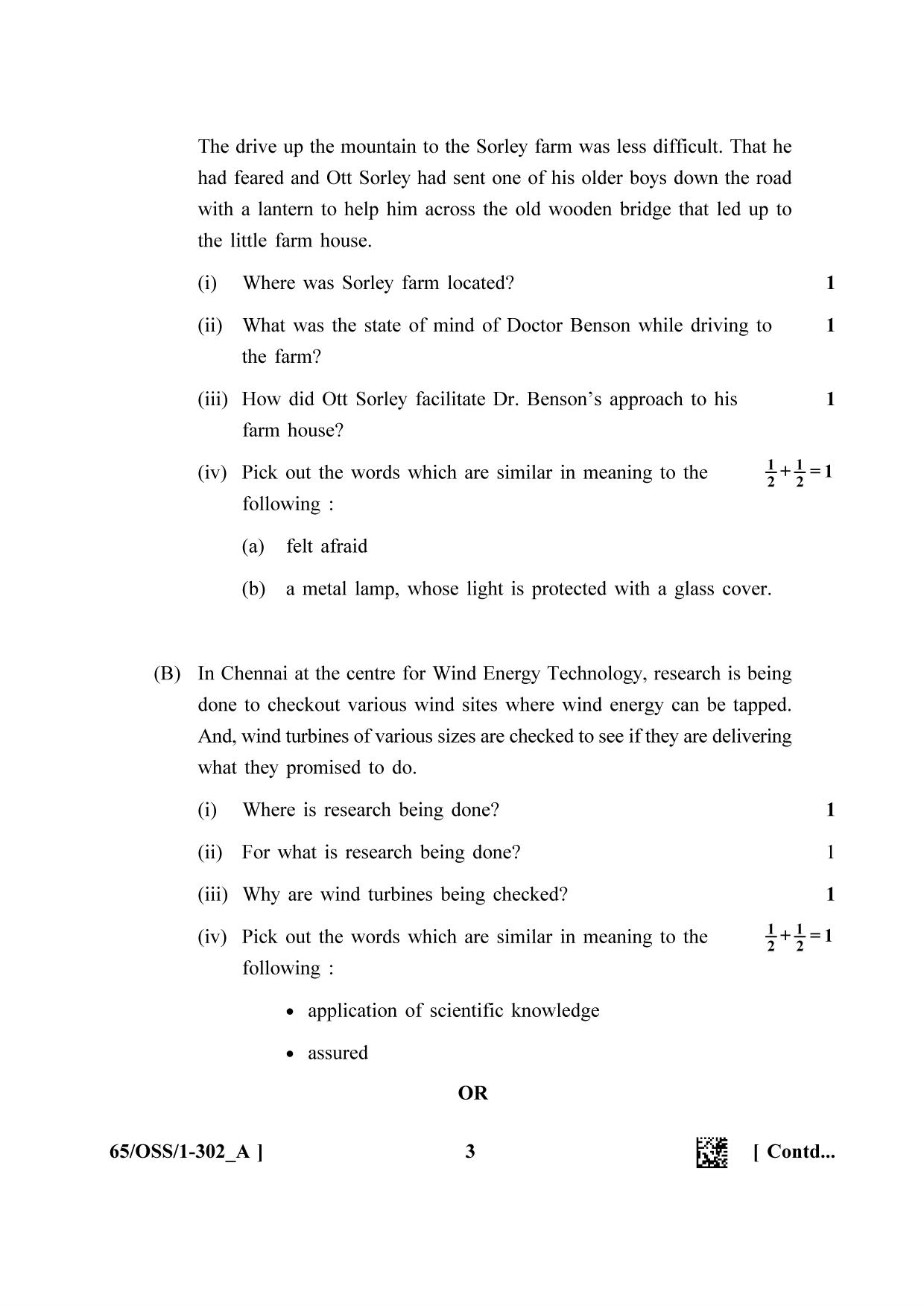 NIOS 2023 Class 12 English (OSS) Question Paper - Page 3