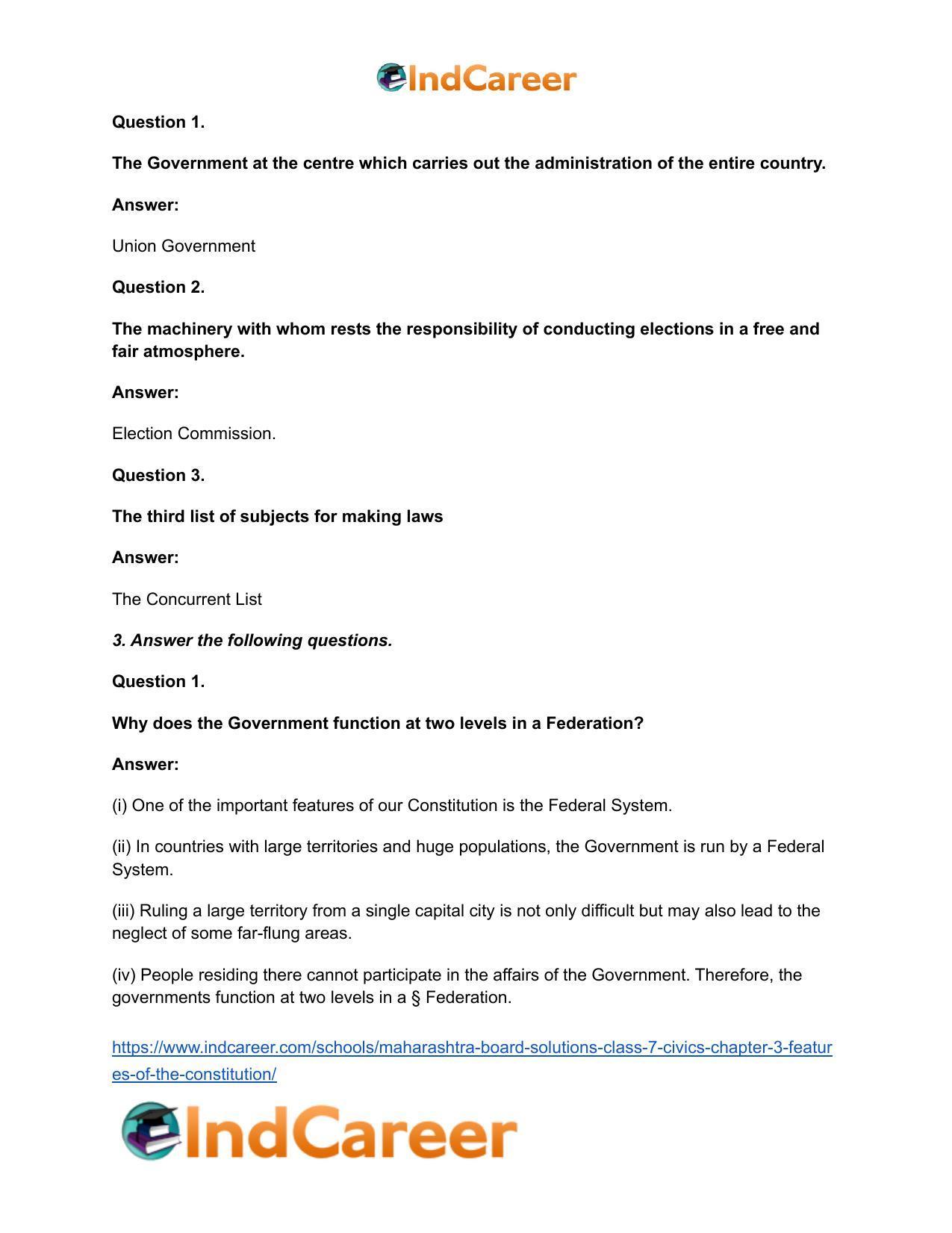 Maharashtra Board Solutions Class 7-Civics: Chapter 3- Features of the Constitution - Page 3