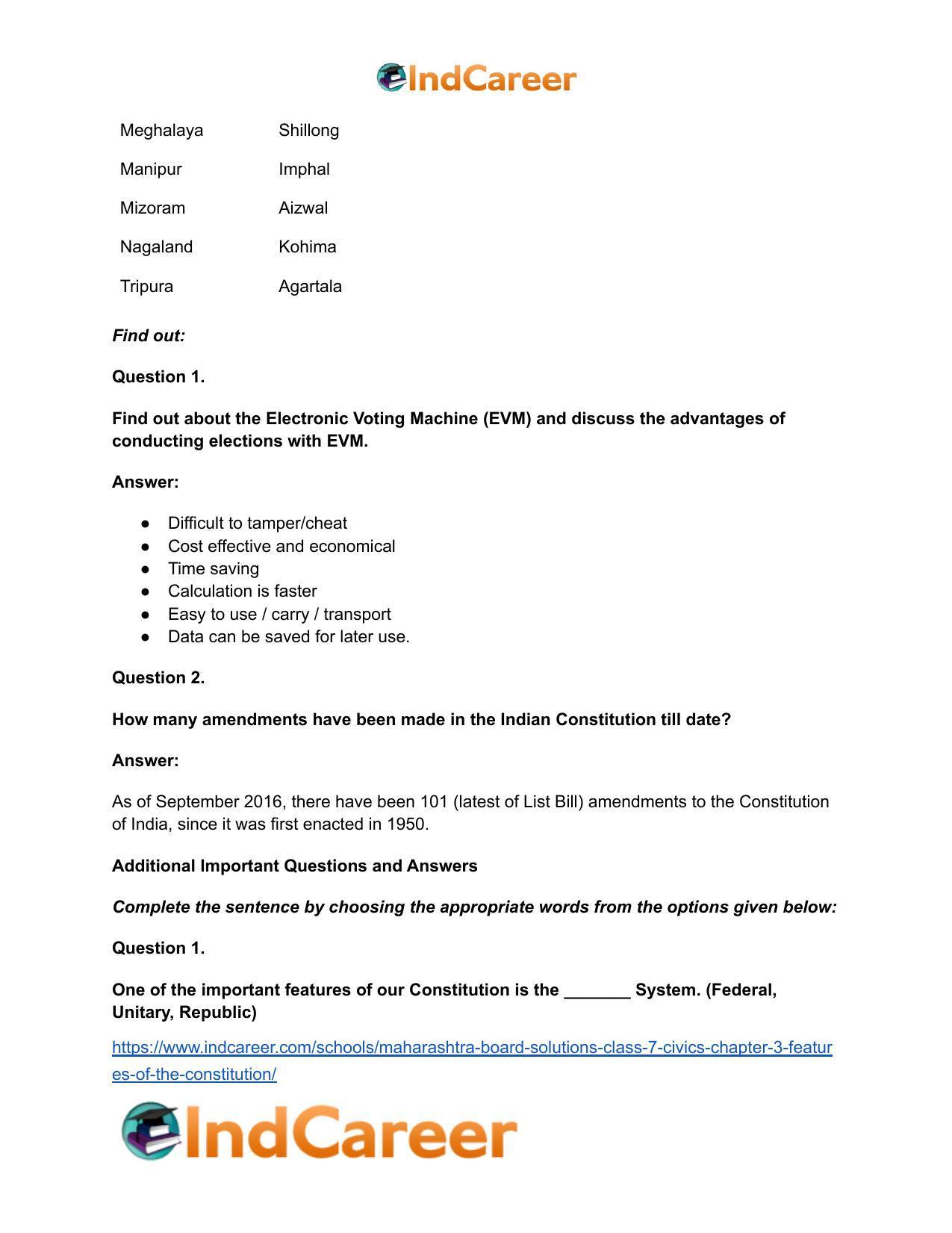Maharashtra Board Solutions Class 7-Civics: Chapter 3- Features of the Constitution - Page 6