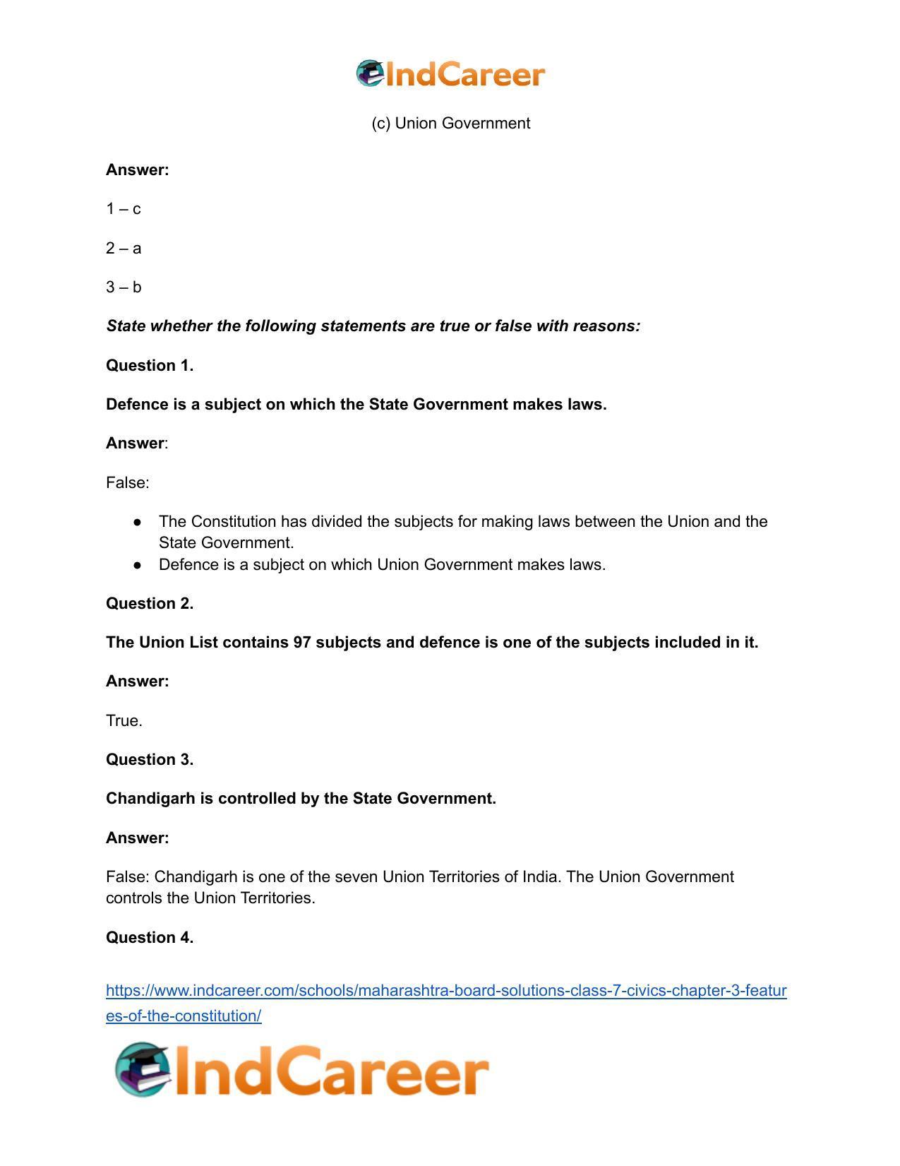 Maharashtra Board Solutions Class 7-Civics: Chapter 3- Features of the Constitution - Page 10