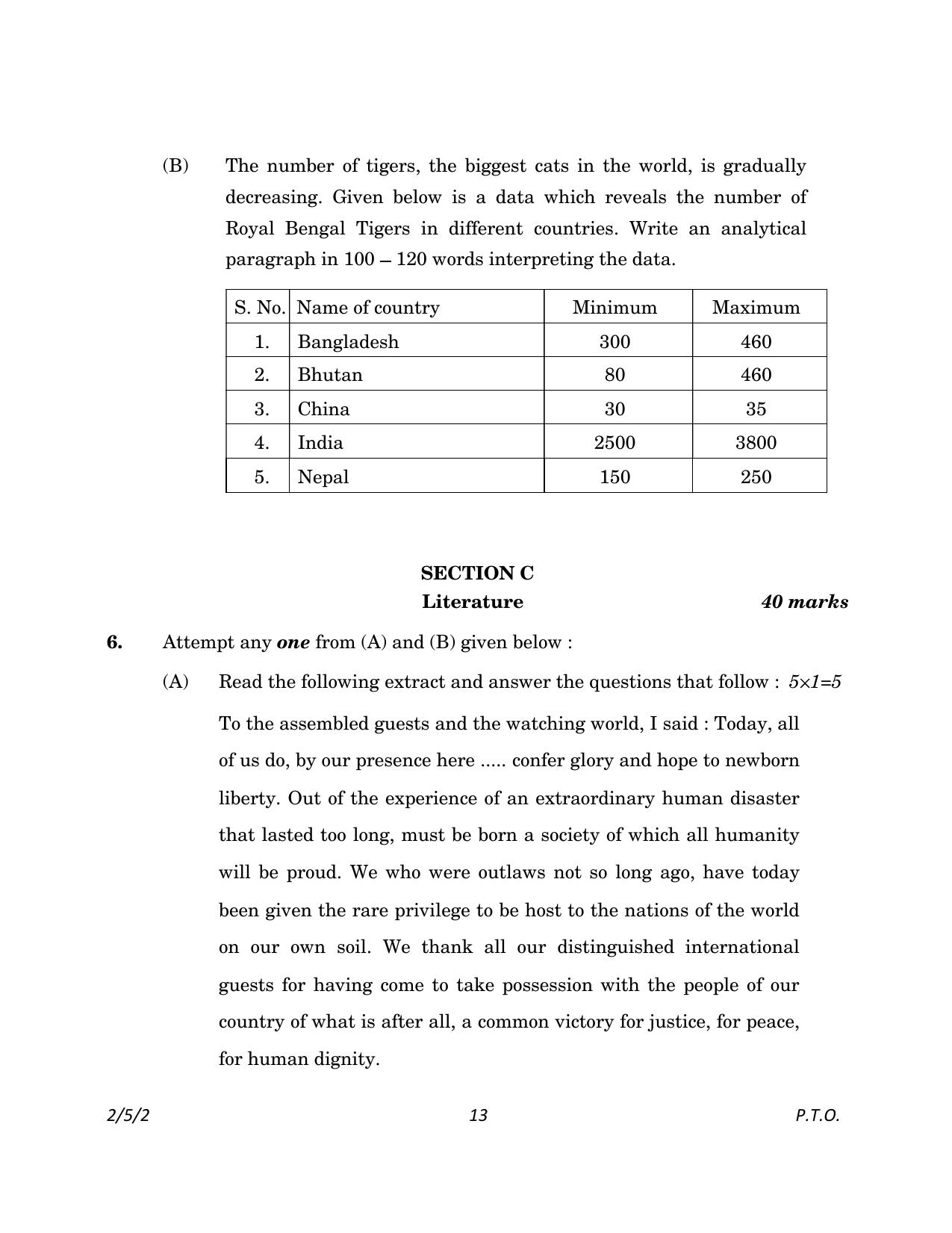 CBSE Class 10 2-5-2_English Language And Literature 2023 Question Paper - Page 13