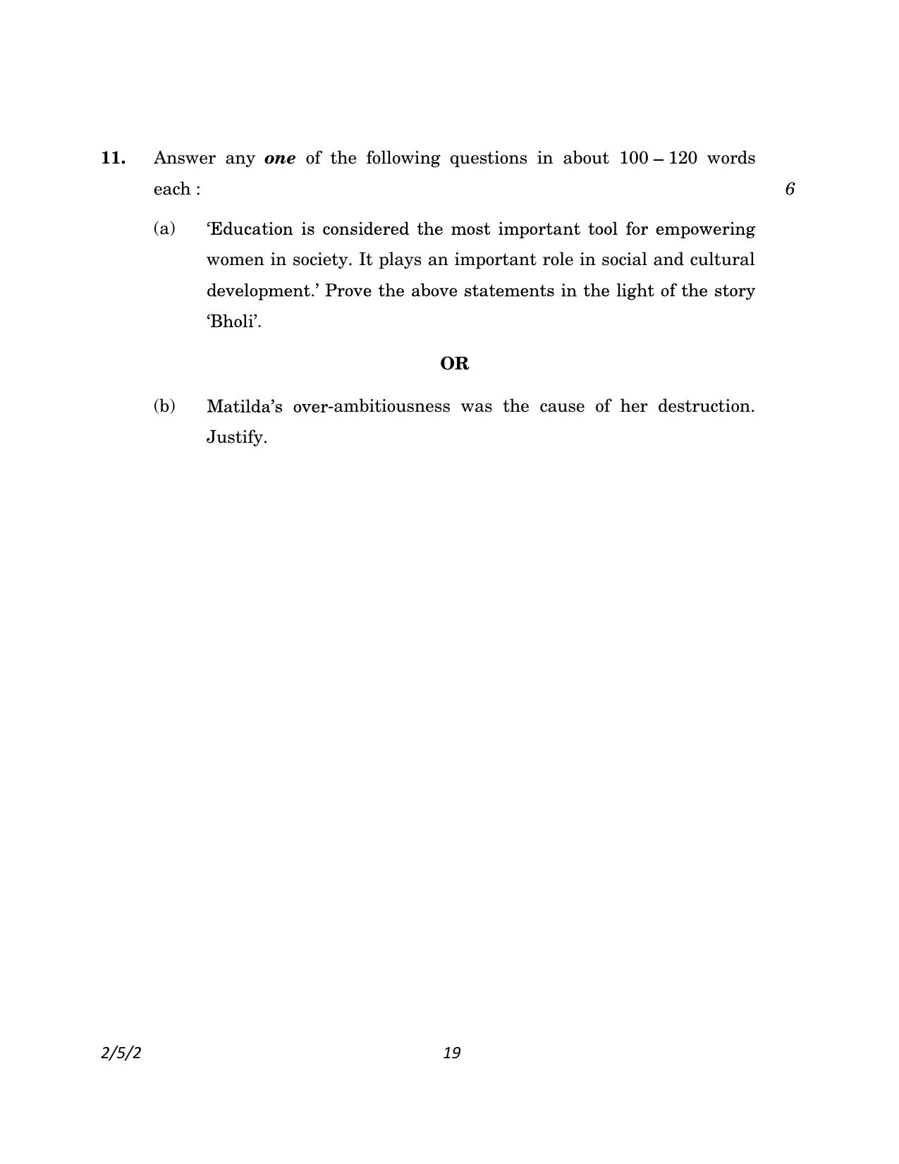 CBSE Class 10 2-5-2_English Language And Literature 2023 Question Paper - Page 19