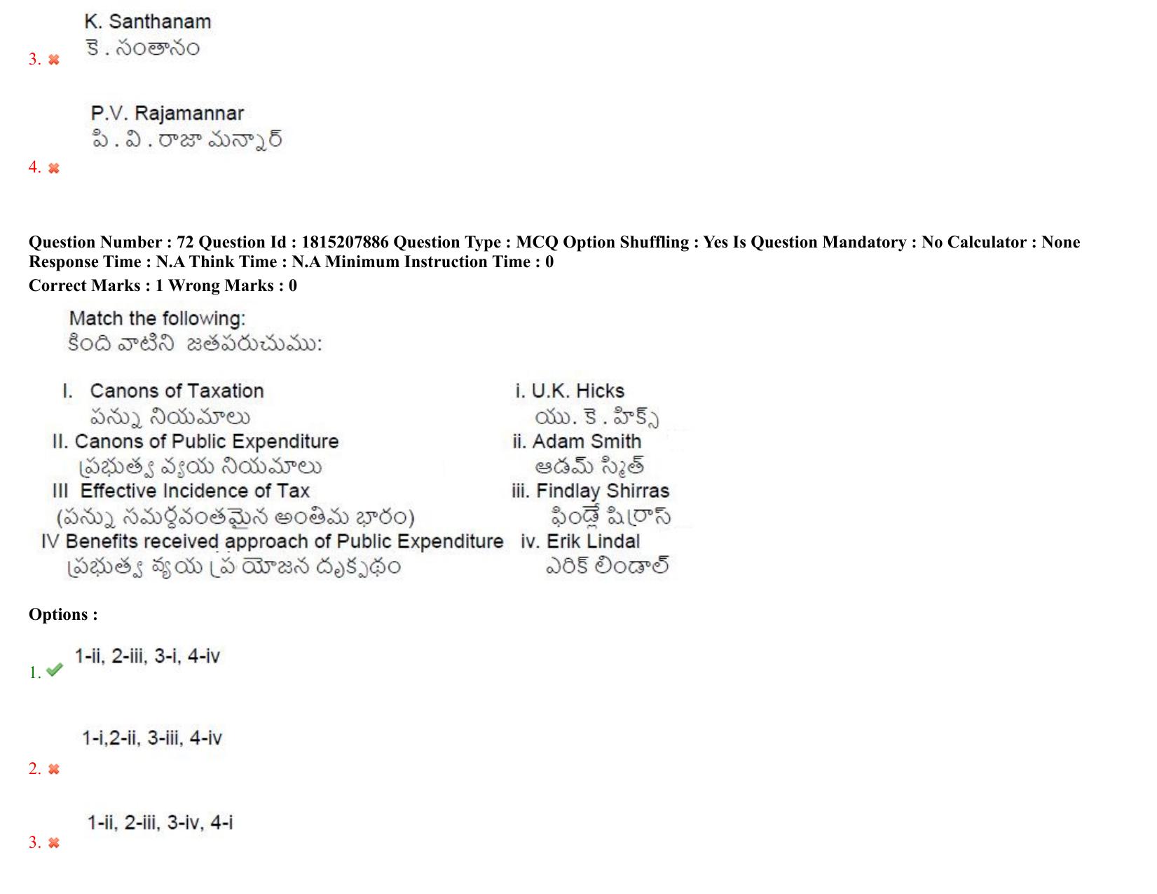 TS CPGET 2023 M A Economics (Shift 1) Question Paper with Answer Key - Page 56