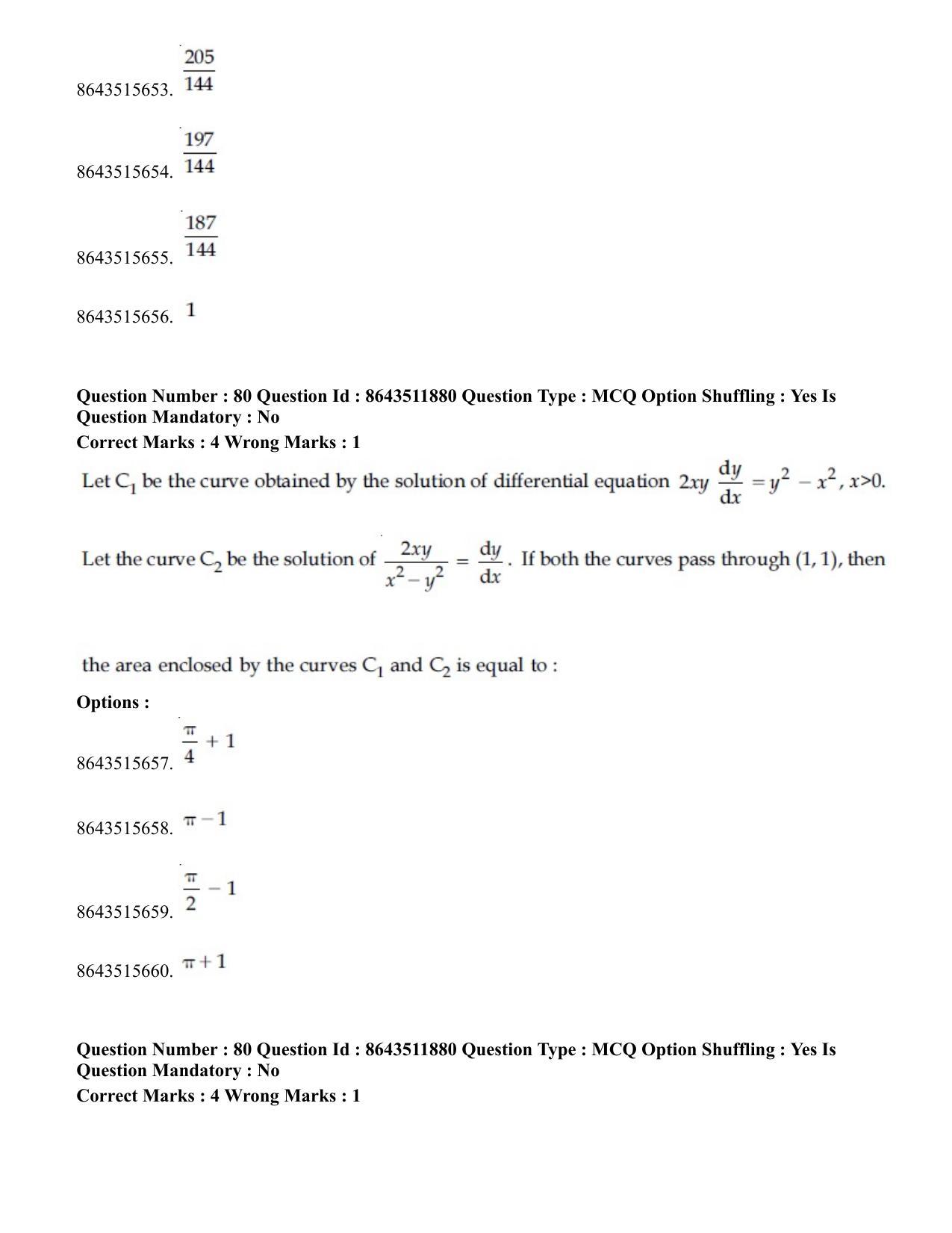 JEE Mains 2021: BTech EP (Shift 2) 16-03-2021 Question Paper - Page 76