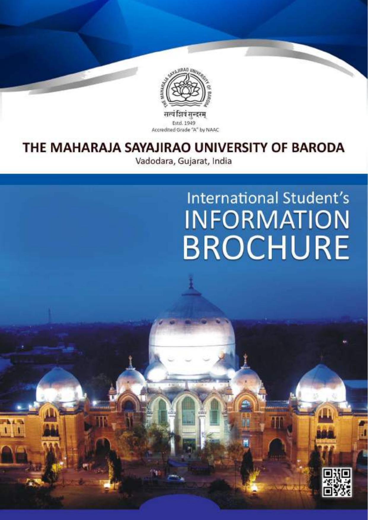 Maharaja Sayajirao University of Baroda, International Students Information Brochure - Page 1