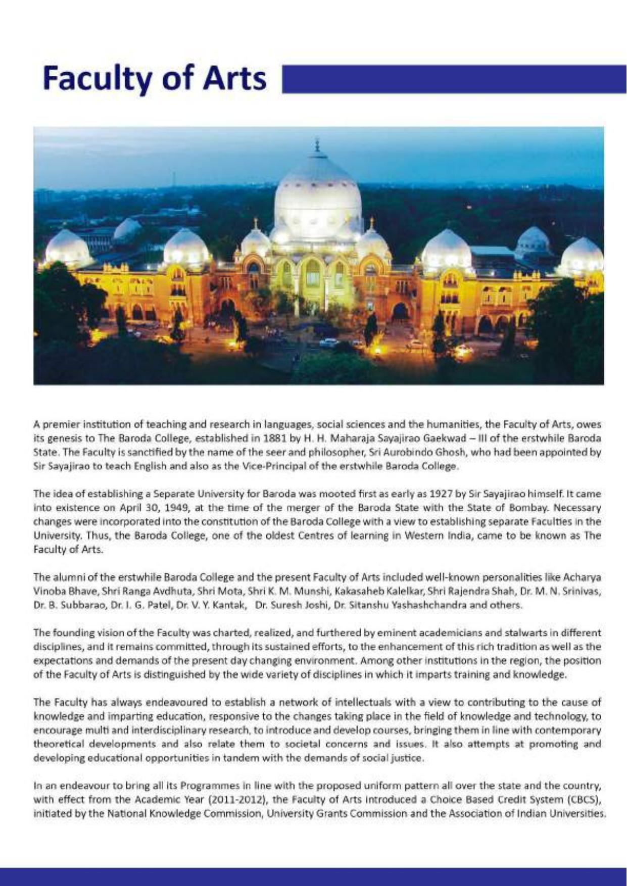 Maharaja Sayajirao University of Baroda, International Students Information Brochure - Page 14