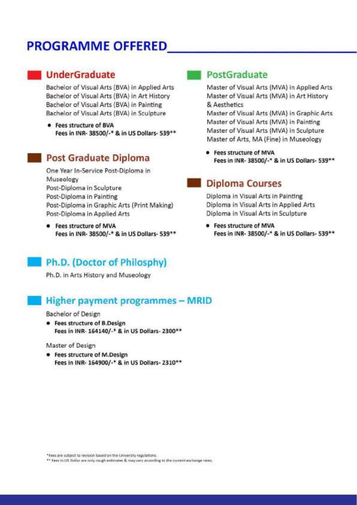 Maharaja Sayajirao University of Baroda, International Students Information Brochure - Page 25