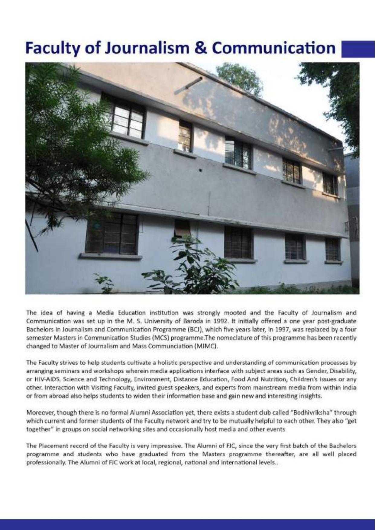 Maharaja Sayajirao University of Baroda, International Students Information Brochure - Page 26