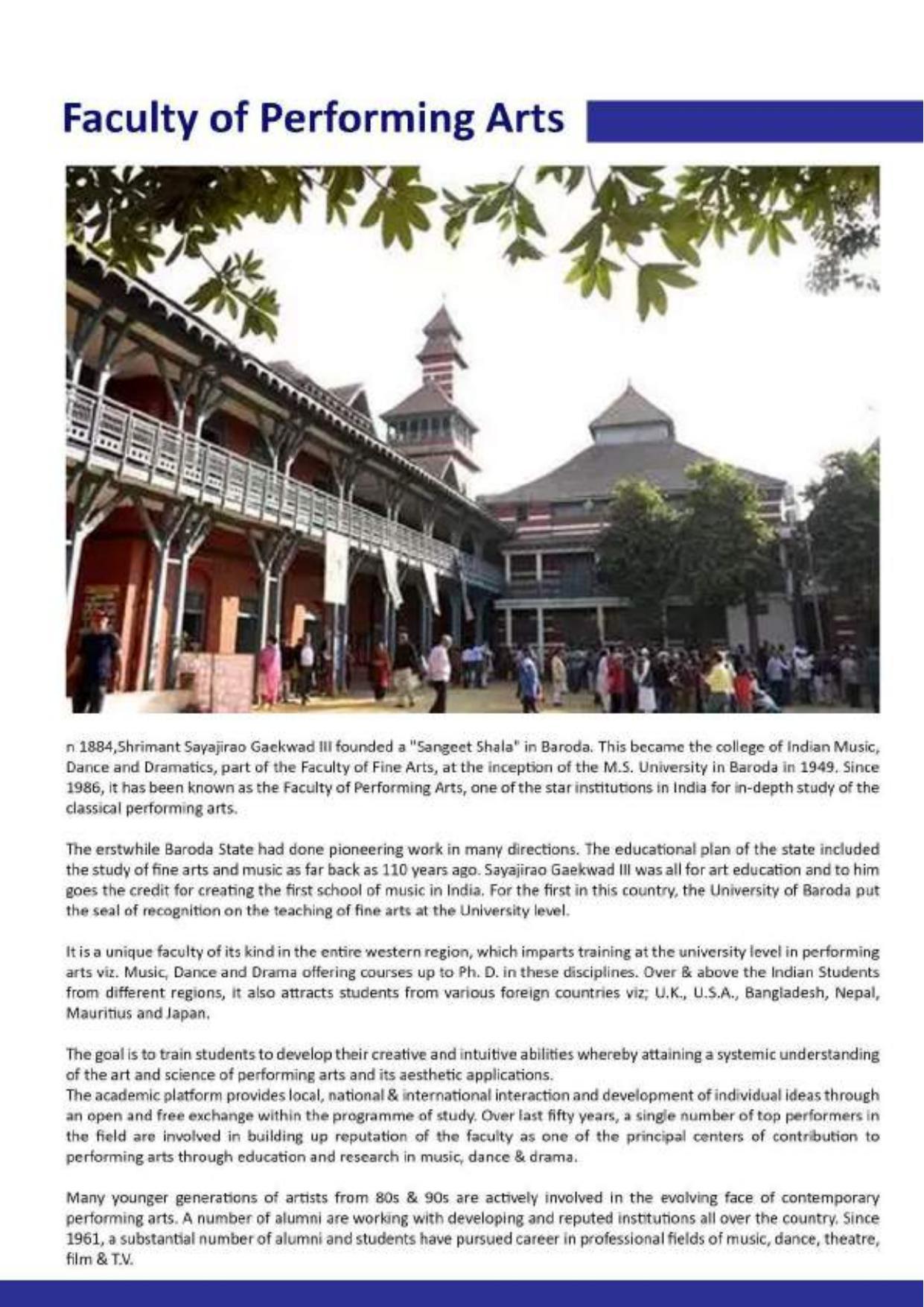 Maharaja Sayajirao University of Baroda, International Students Information Brochure - Page 35