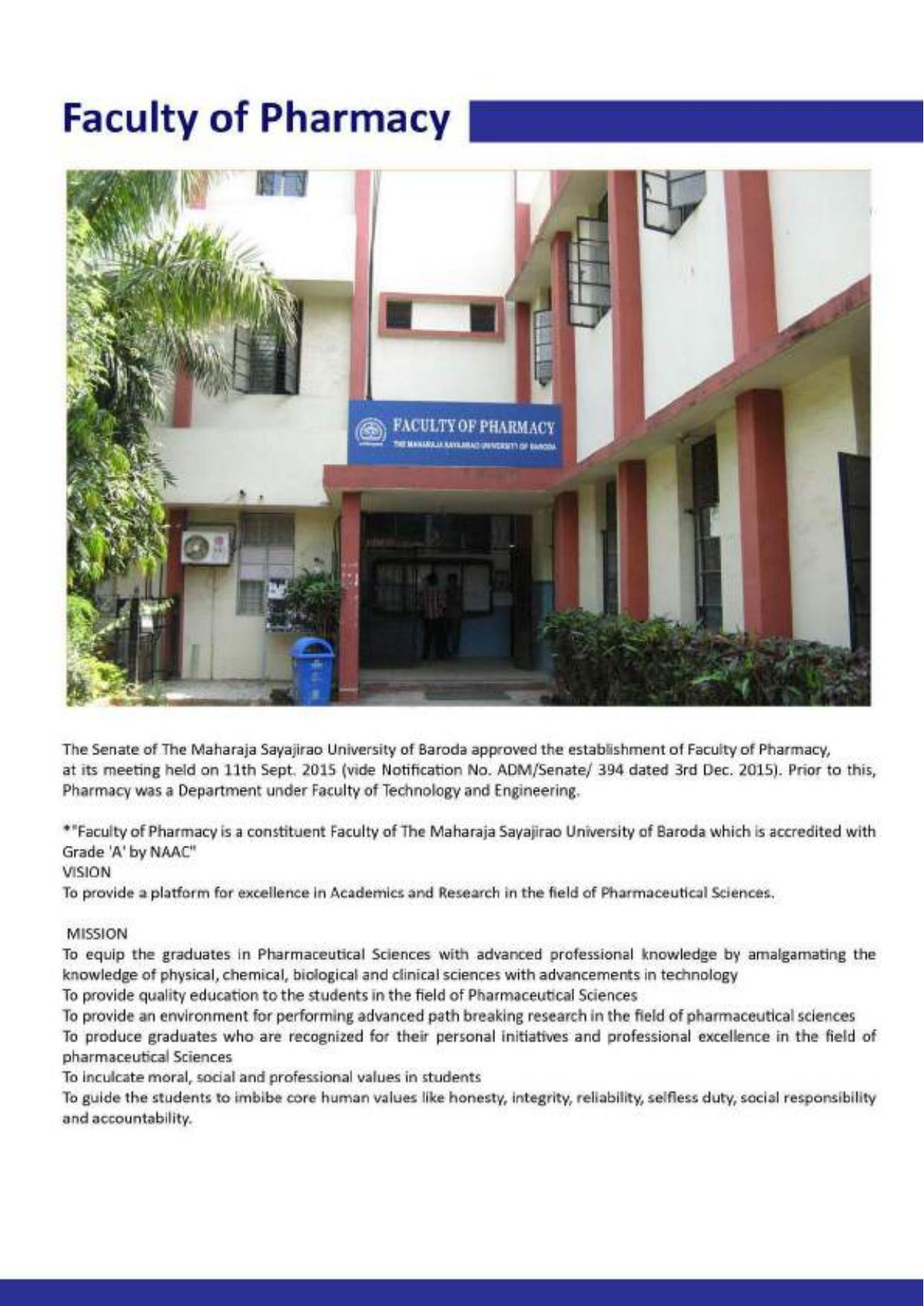 Maharaja Sayajirao University of Baroda, International Students Information Brochure - Page 37