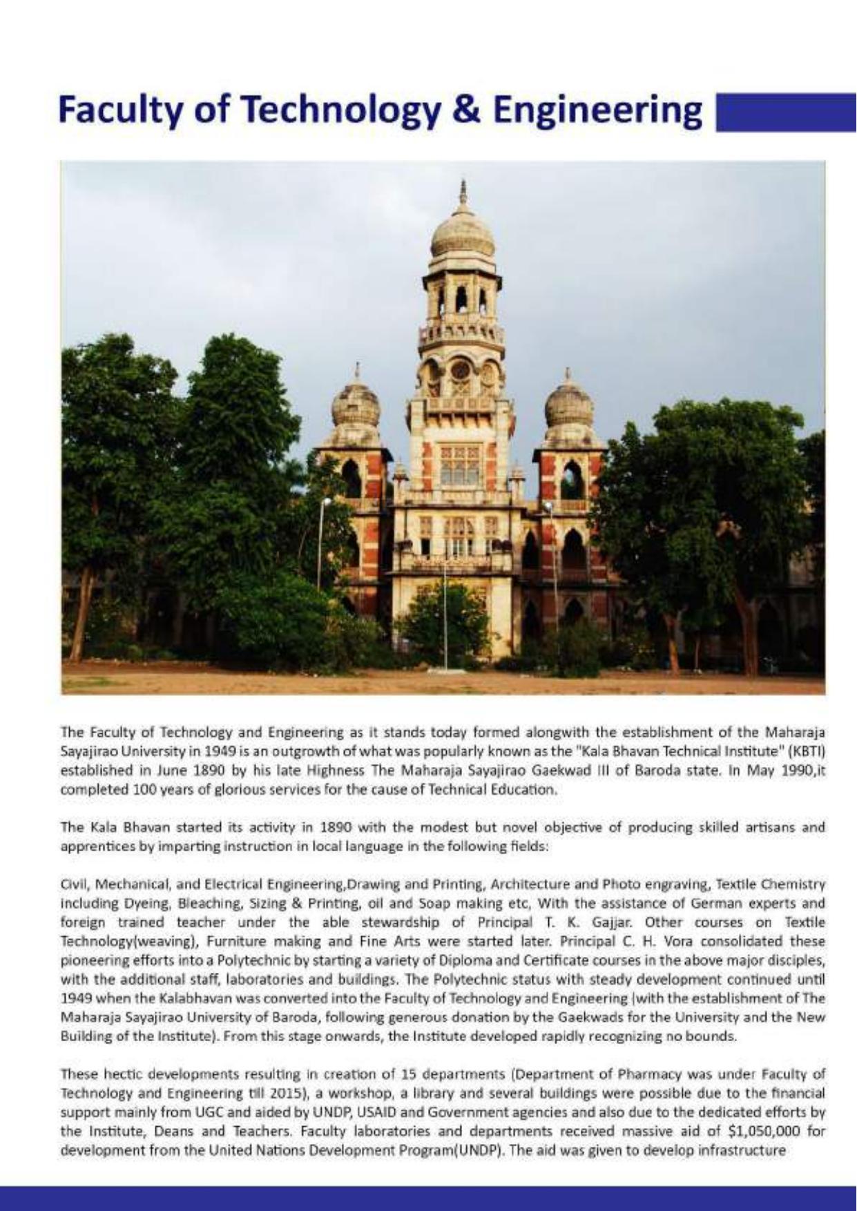 Maharaja Sayajirao University of Baroda, International Students Information Brochure - Page 44