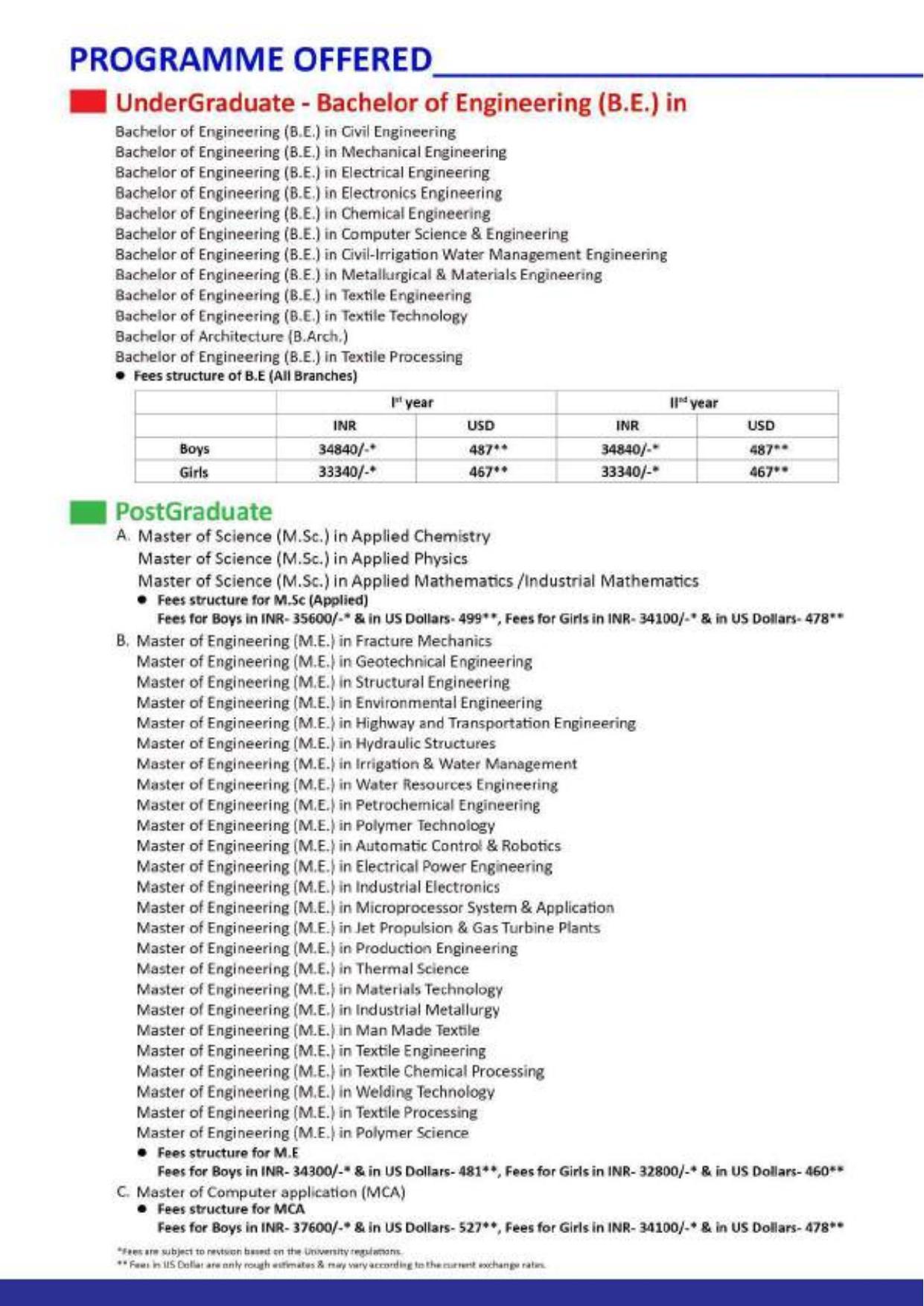 Maharaja Sayajirao University of Baroda, International Students Information Brochure - Page 45