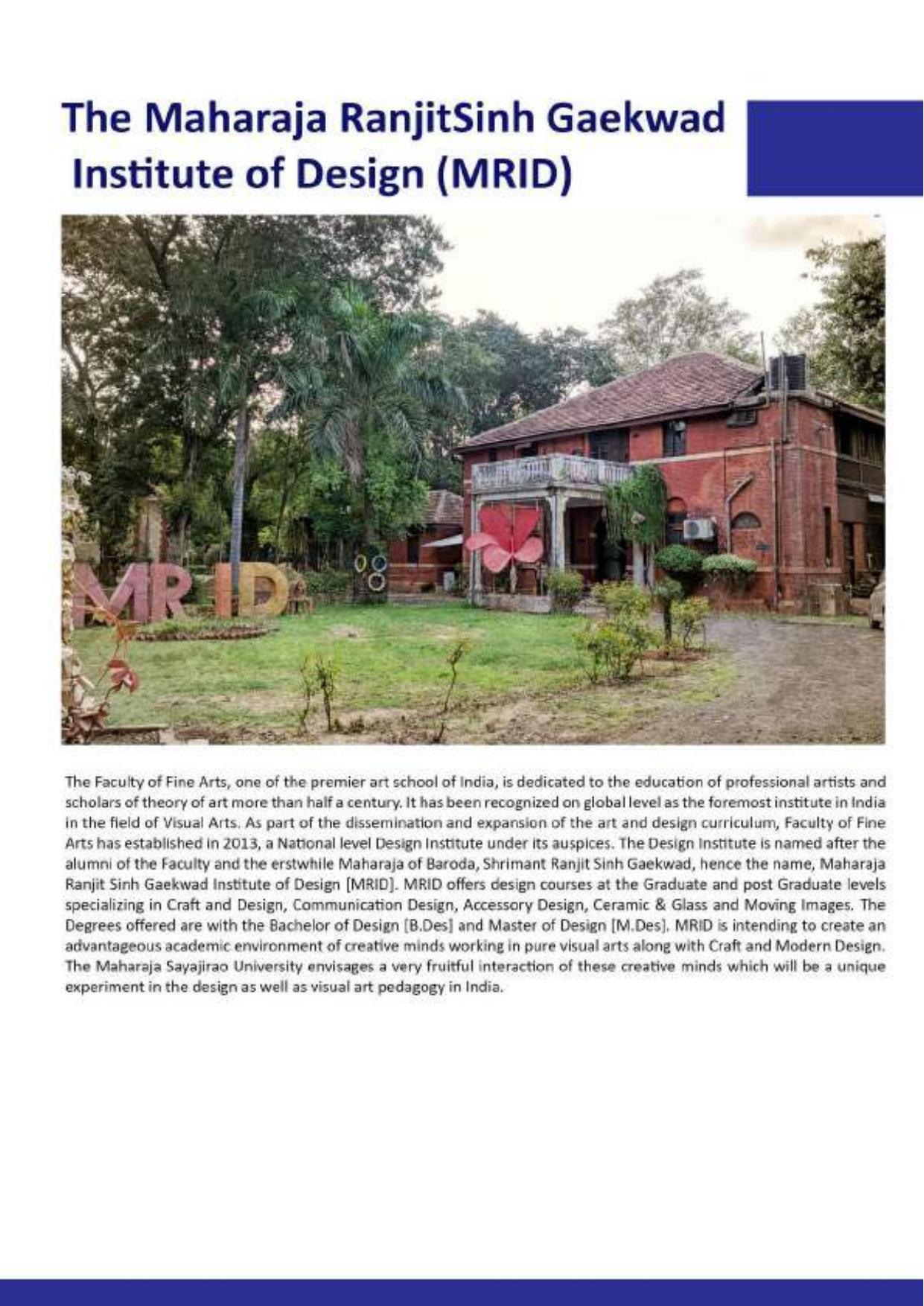 Maharaja Sayajirao University of Baroda, International Students Information Brochure - Page 53