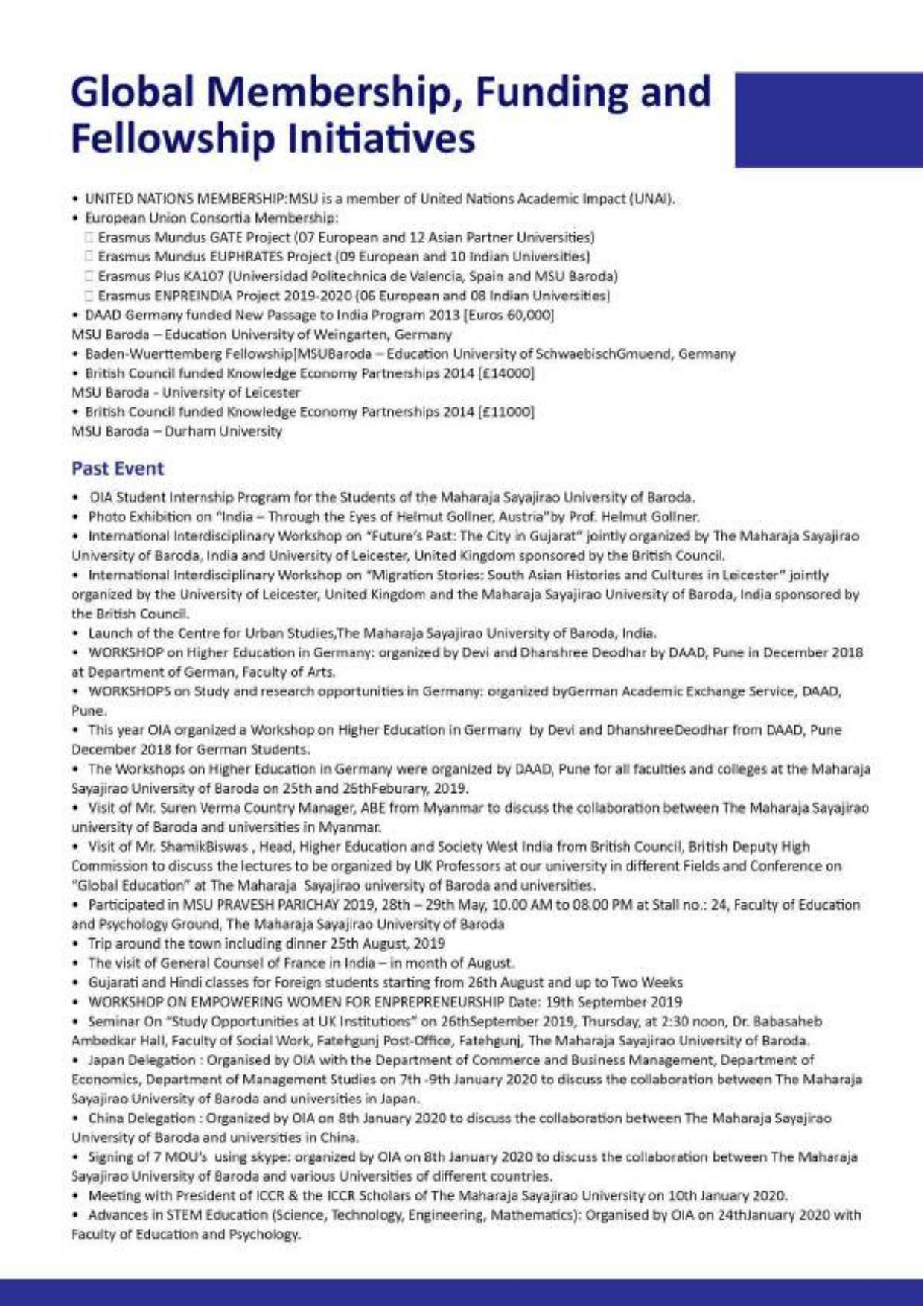 Maharaja Sayajirao University of Baroda, International Students Information Brochure - Page 62